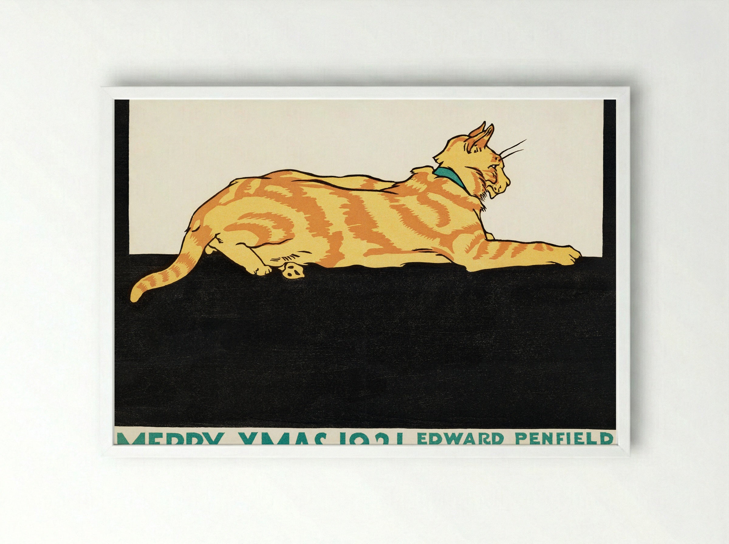 Merry Xmas 1921 - Edward Penfield - Framed Print White