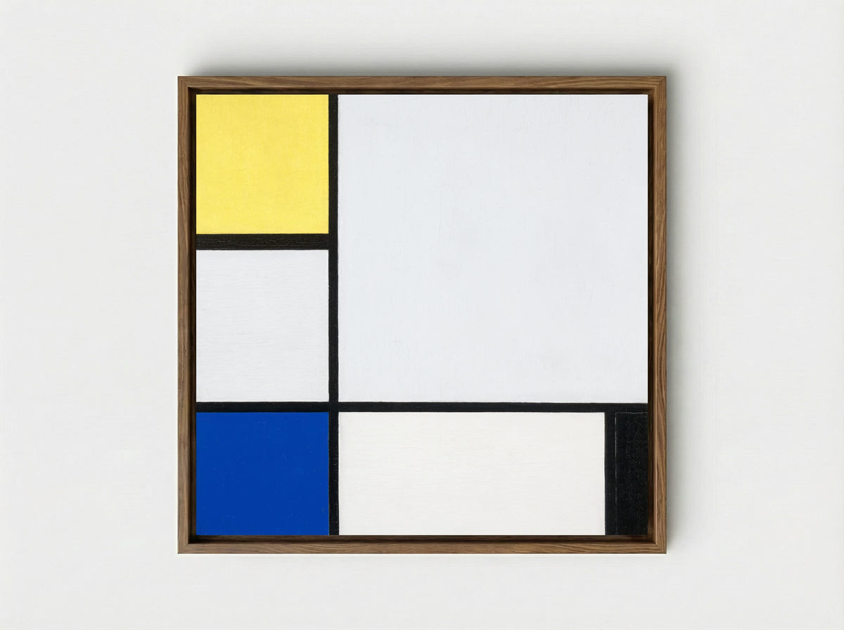 Composition with Yellow, Blue, Black and Light Blue - Piet Mondrian - Framed Canvas Wood