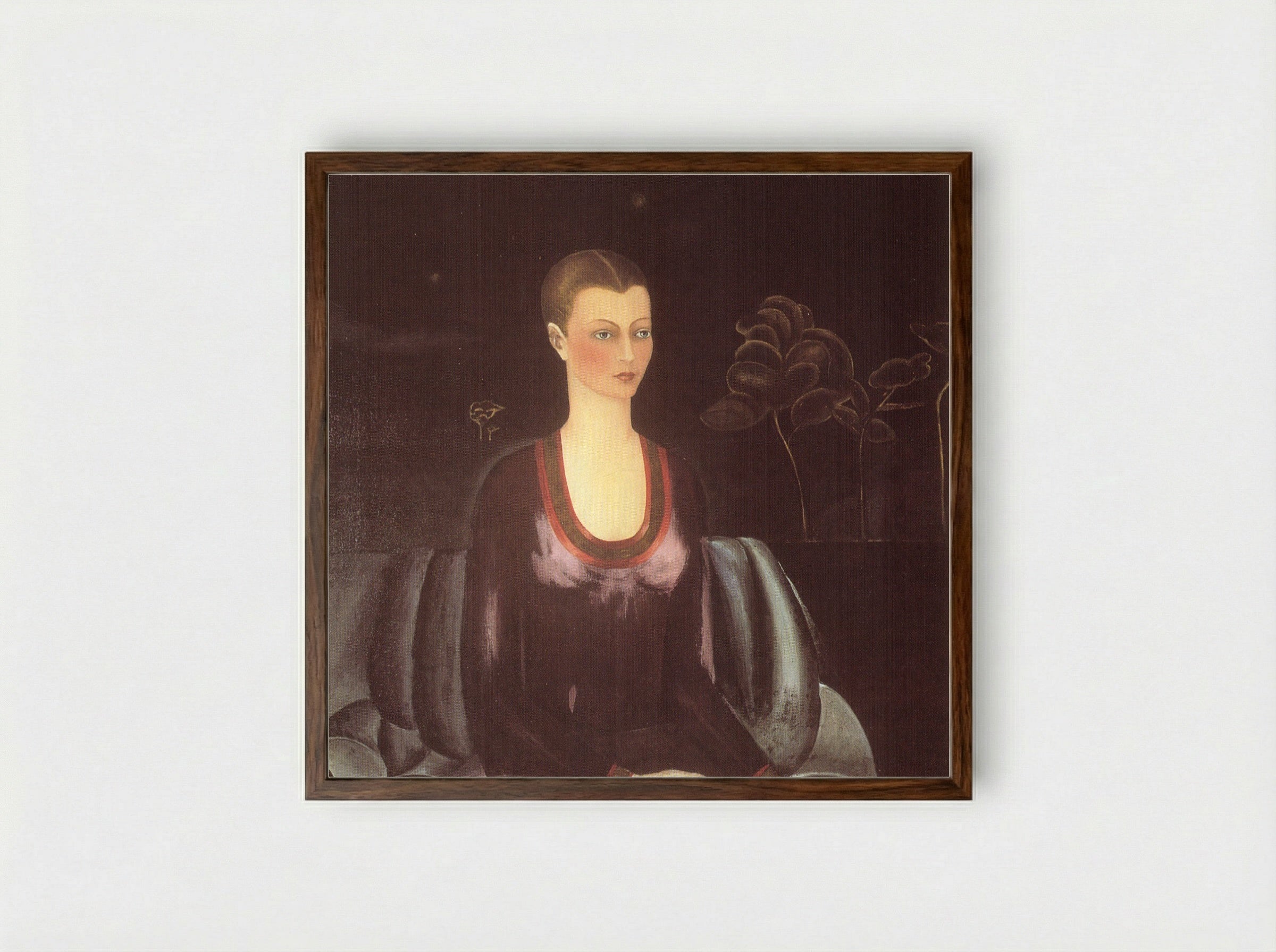 Portrait of Alicia Galant - Frida Kahlo - Framed Print Dark Wood