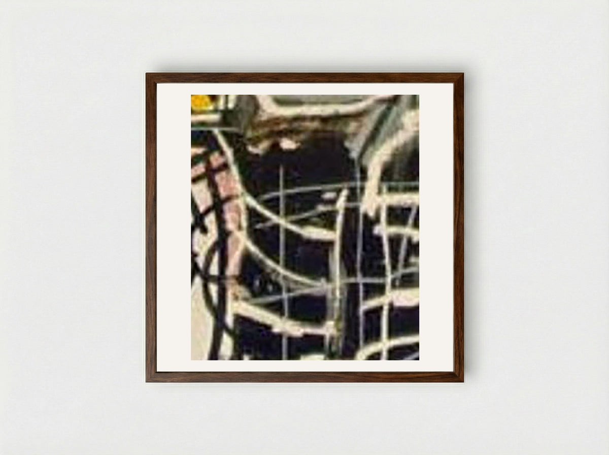 Fishing - Jean-Michel Basquiat - Framed Print Dark Wood