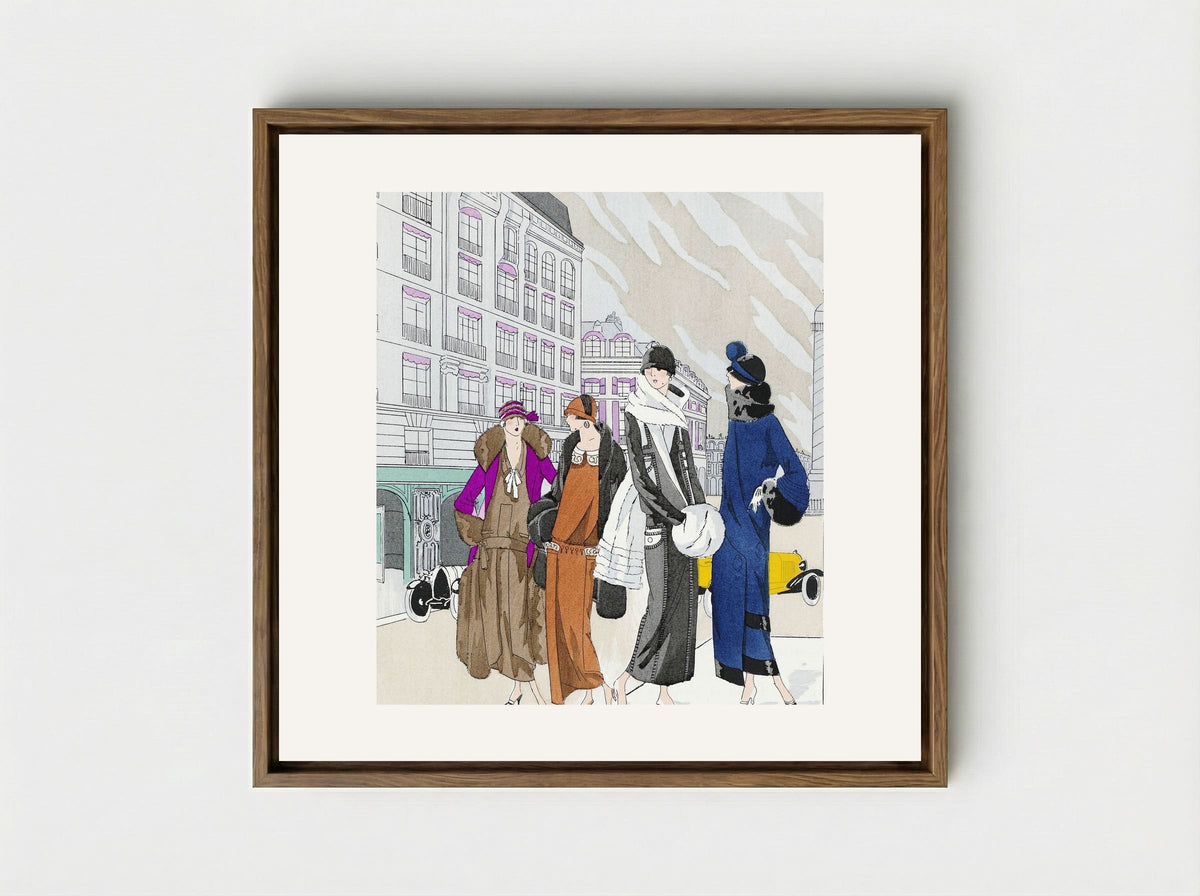 Four Ladies in Creations - Georges Prémet - Framed Canvas Wood
