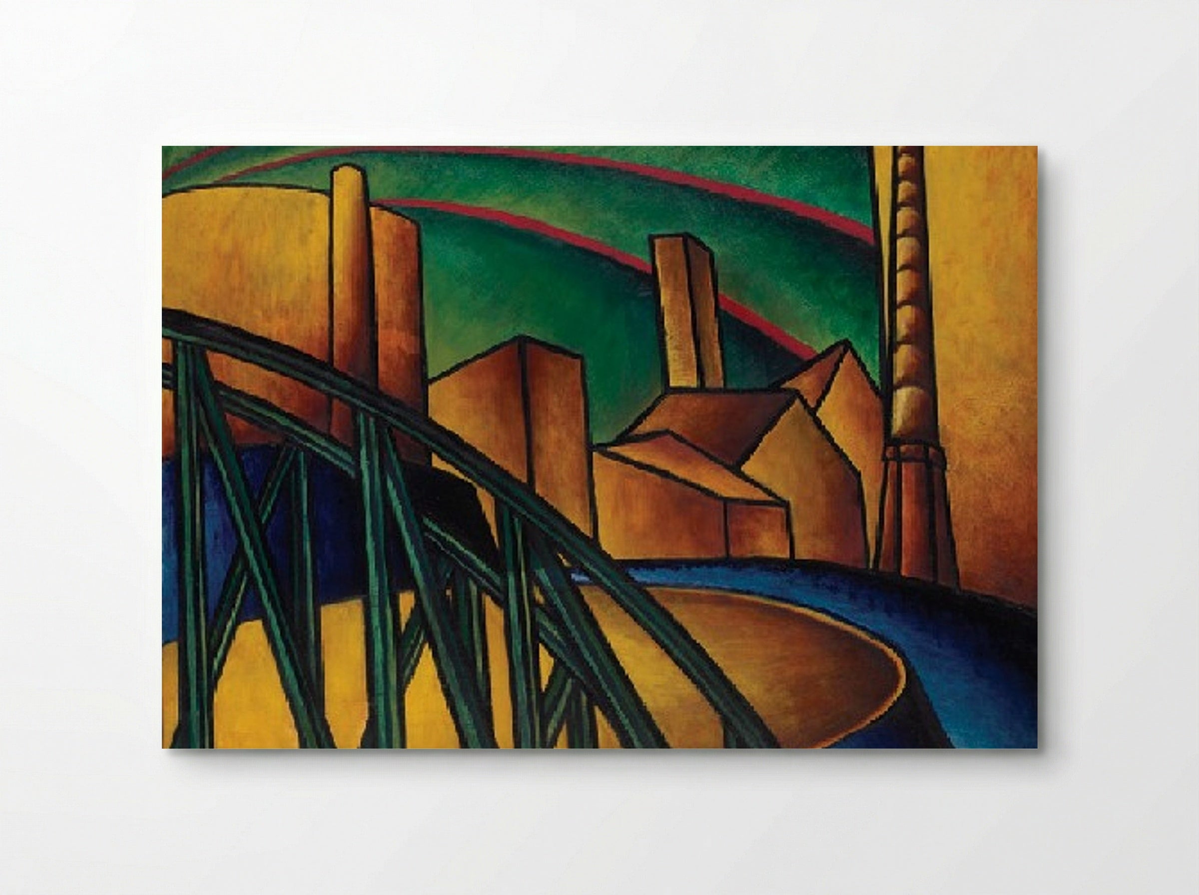 Landscape with Bridge at Óbuda Hajógyár - László Moholy-Nagy - Poster