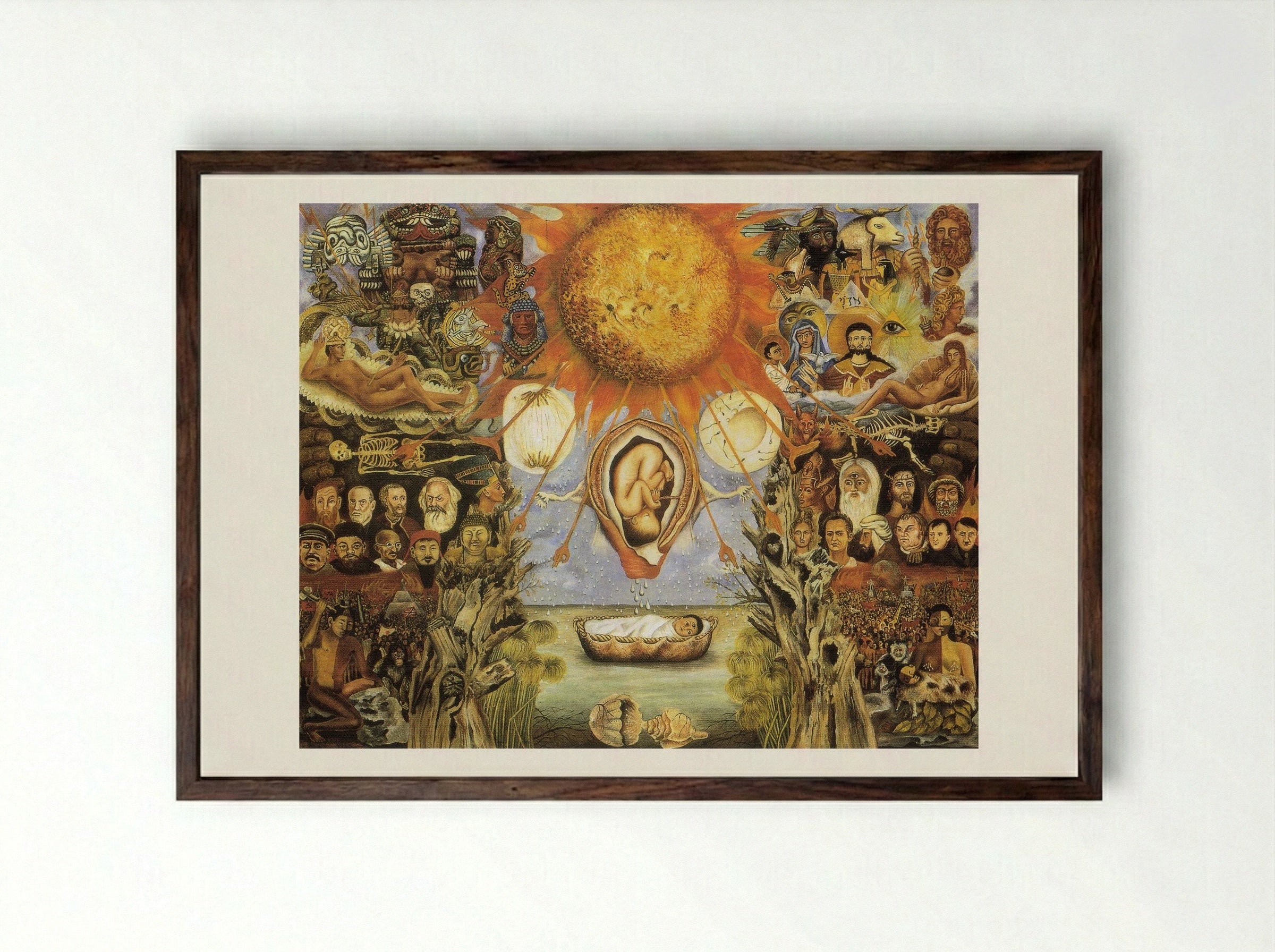Moses (Nucleus of the Sun) - Frida Kahlo - Framed Print Dark Wood