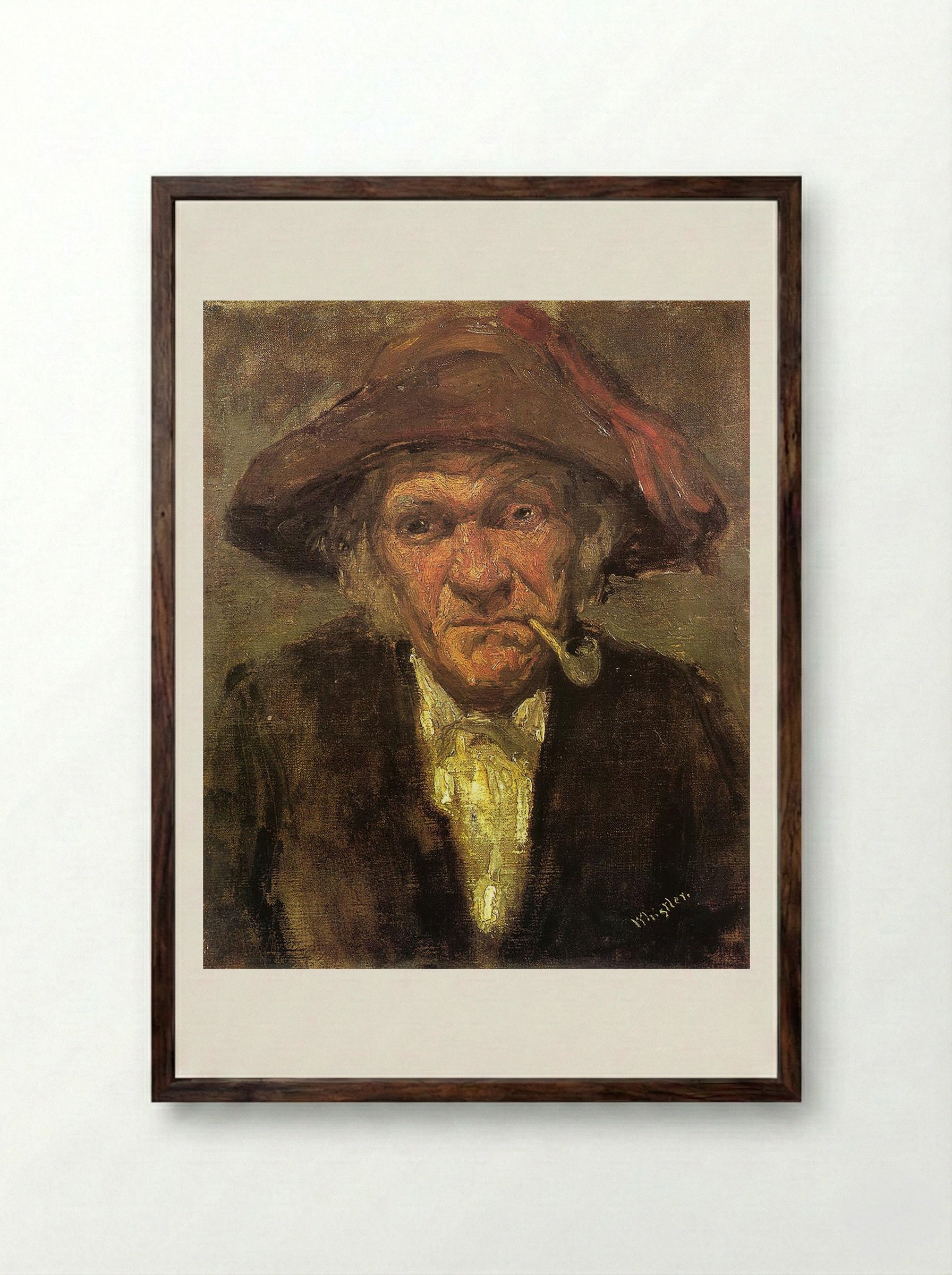 Man with a Pipe - James McNeill Whistler - Framed Print Dark Wood