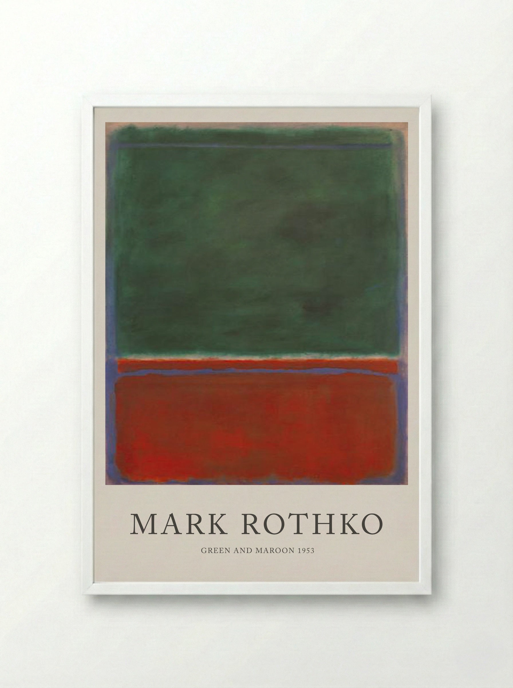 Green and Maroon - Mark Rothko - Framed Print White