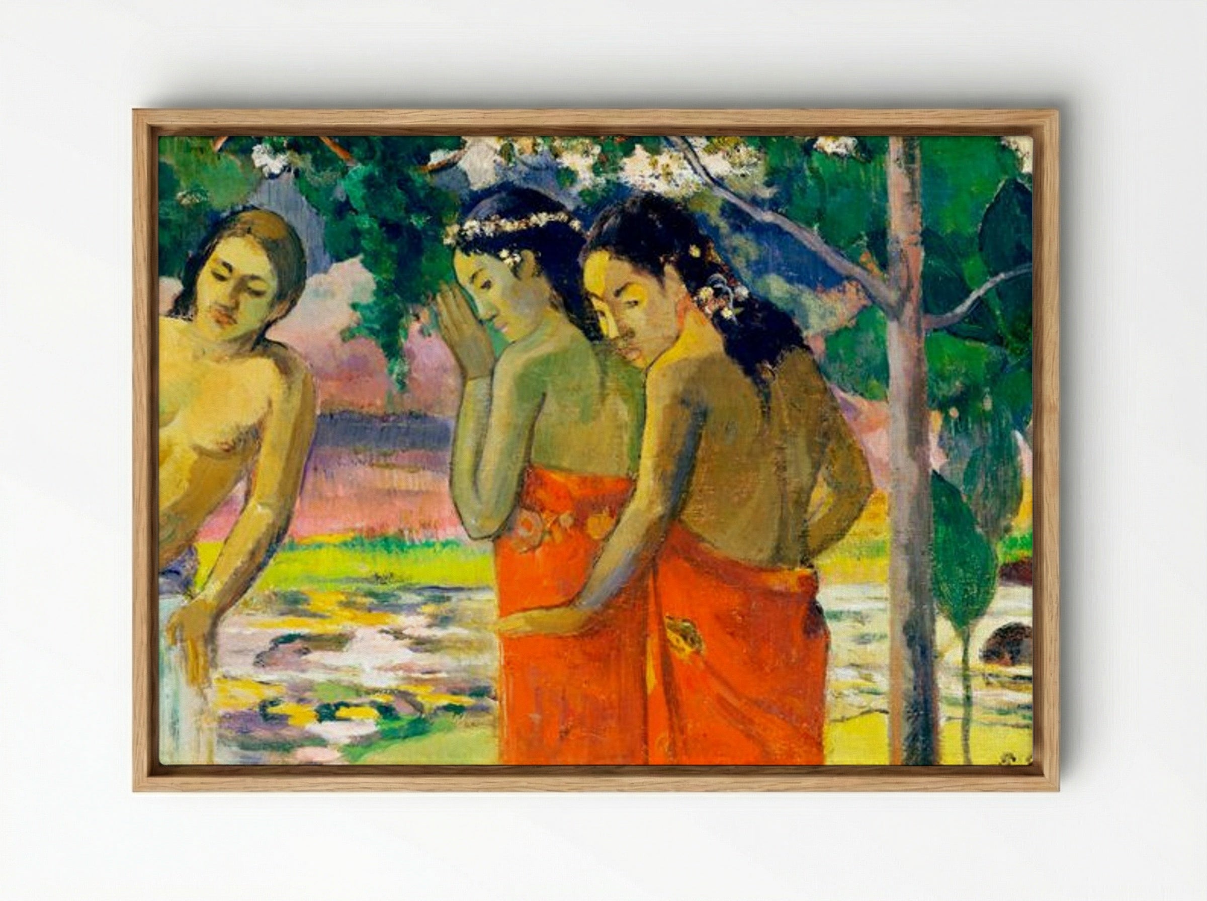 Three Tahitian Women - Paul Gauguin - Framed Canvas Wood