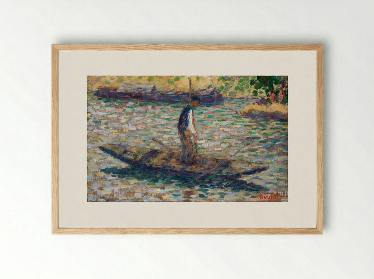 A Fisherman - Georges Seurat - Framed Print Wood
