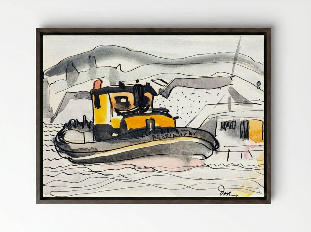 Study for 'The Bessie of New York' - Arthur Dove - Framed Canvas Dark Wood