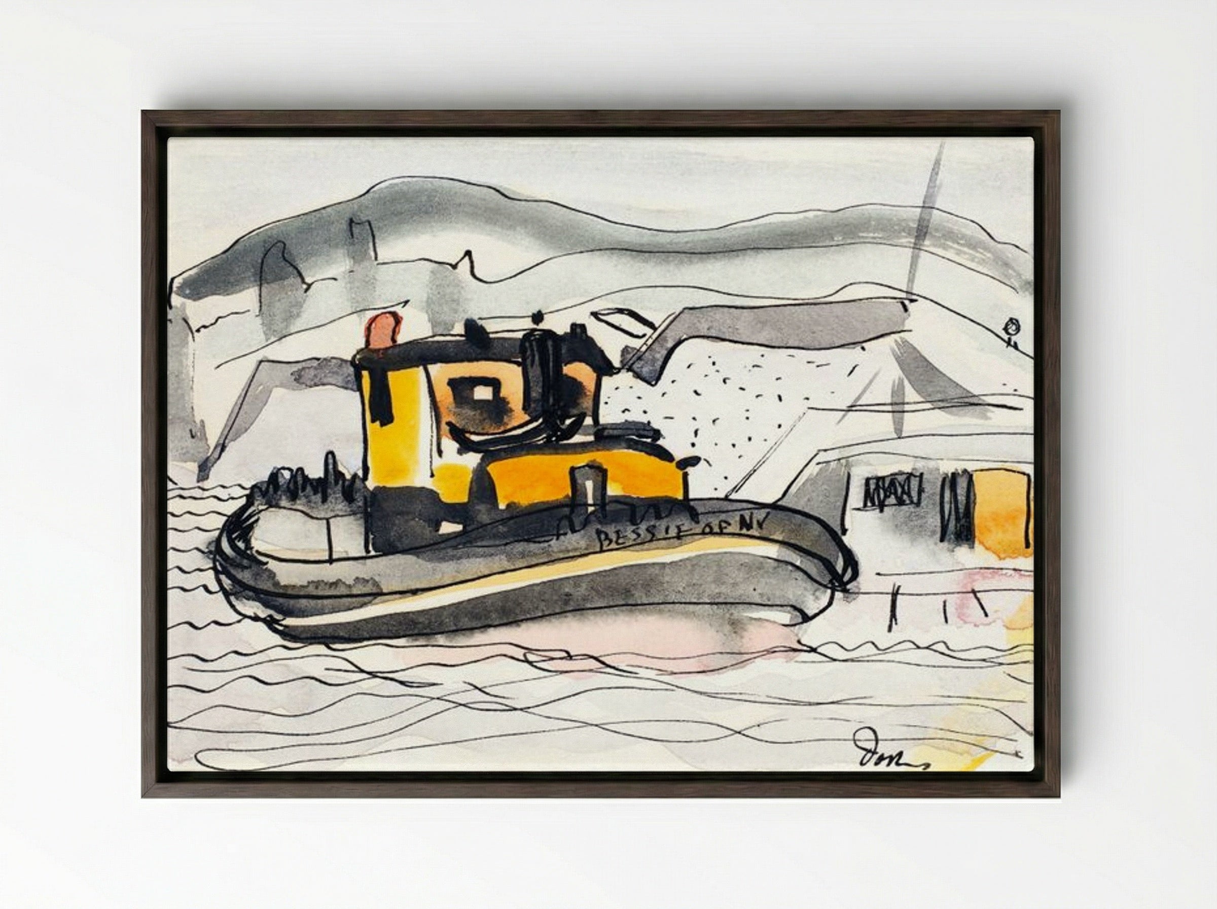 Study for 'The Bessie of New York' - Arthur Dove - Framed Canvas Dark Wood