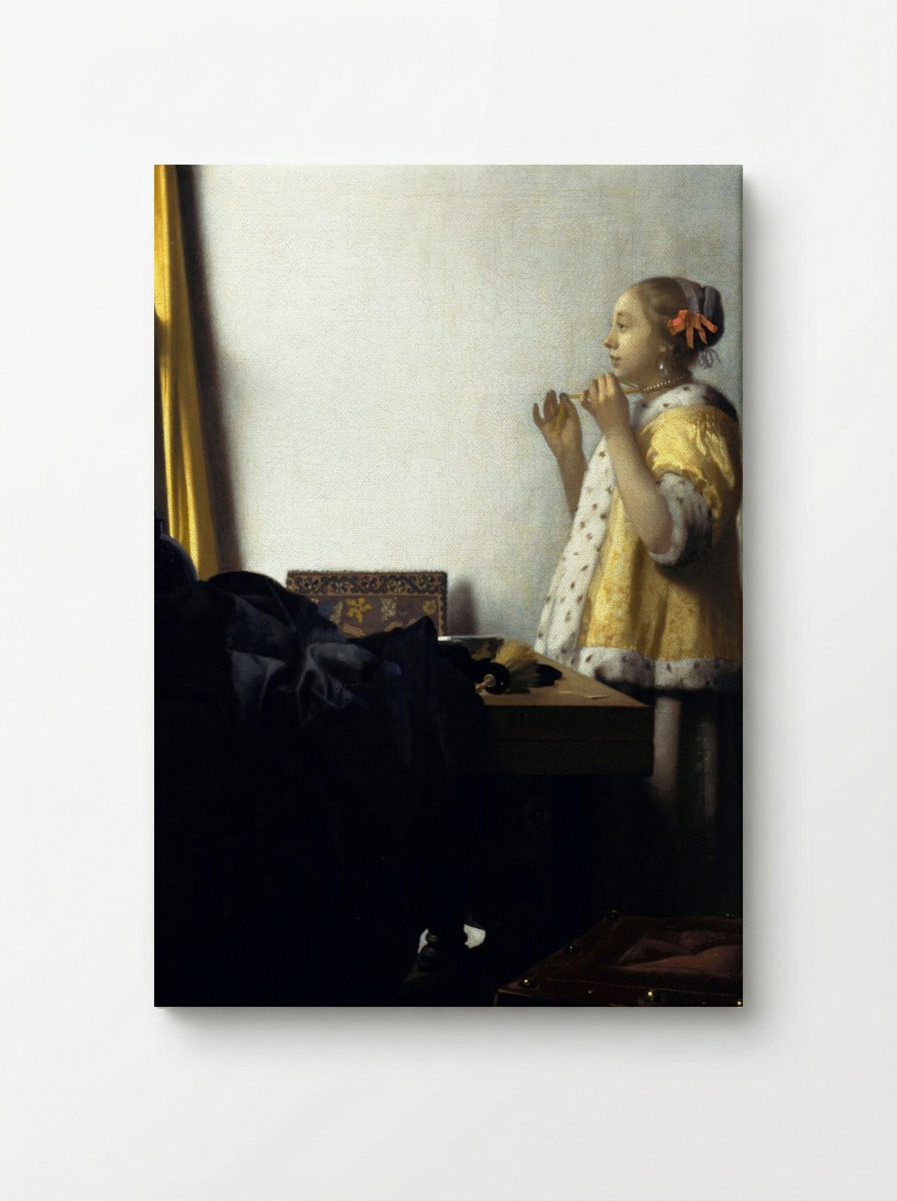 Young Woman with a Pearl Necklace - Johannes Vermeer - Canvas