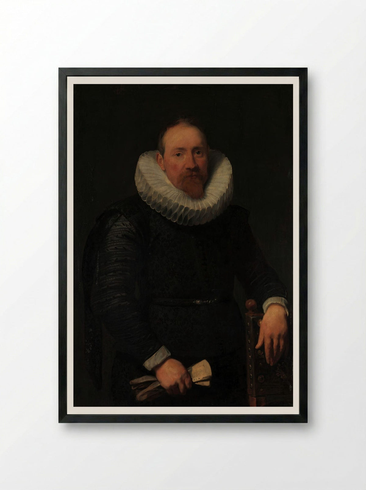 Portrait of a Man - Anthony van Dyck - Framed Print Black