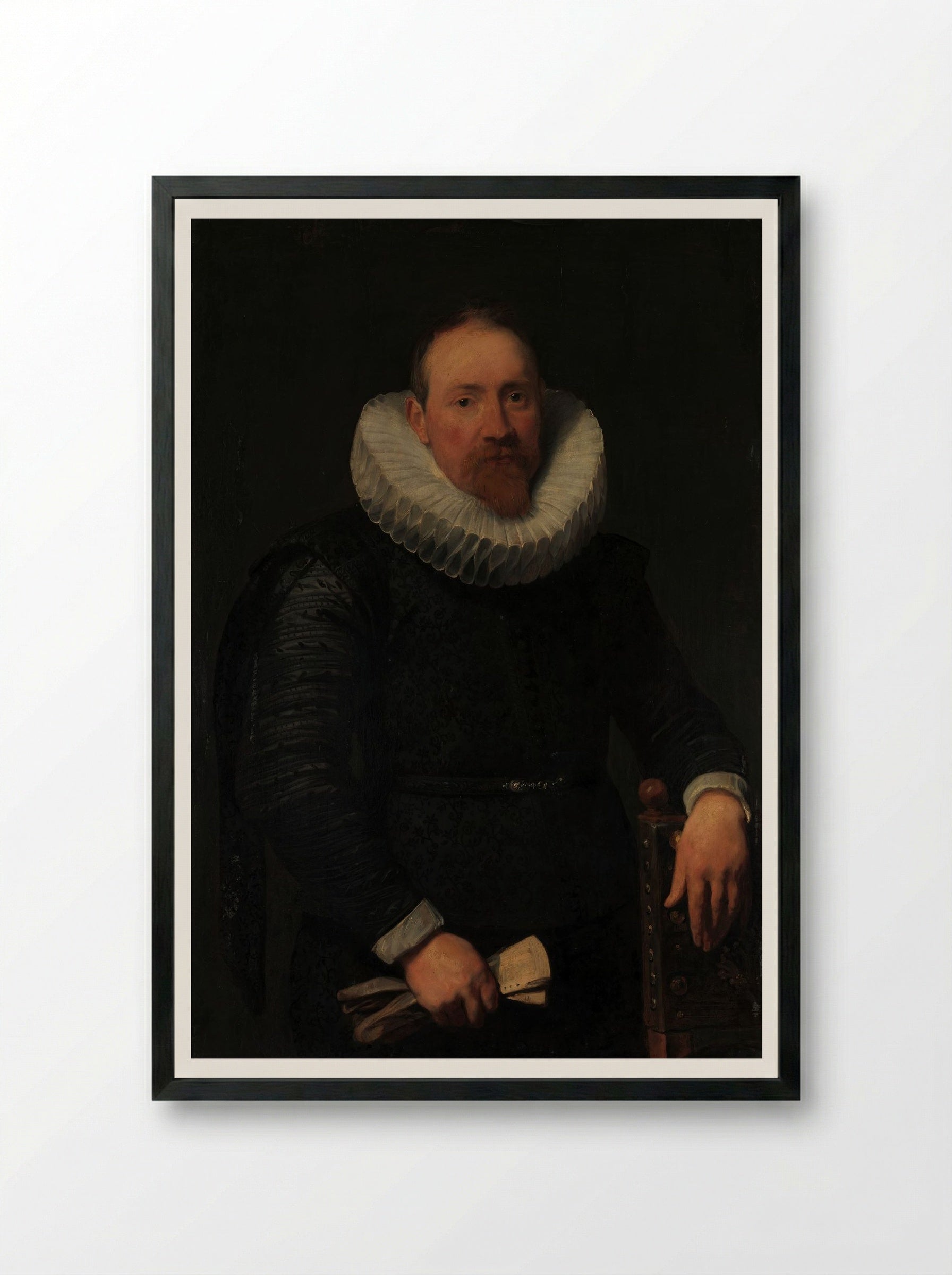 Portrait of a Man - Anthony van Dyck - Framed Print Black