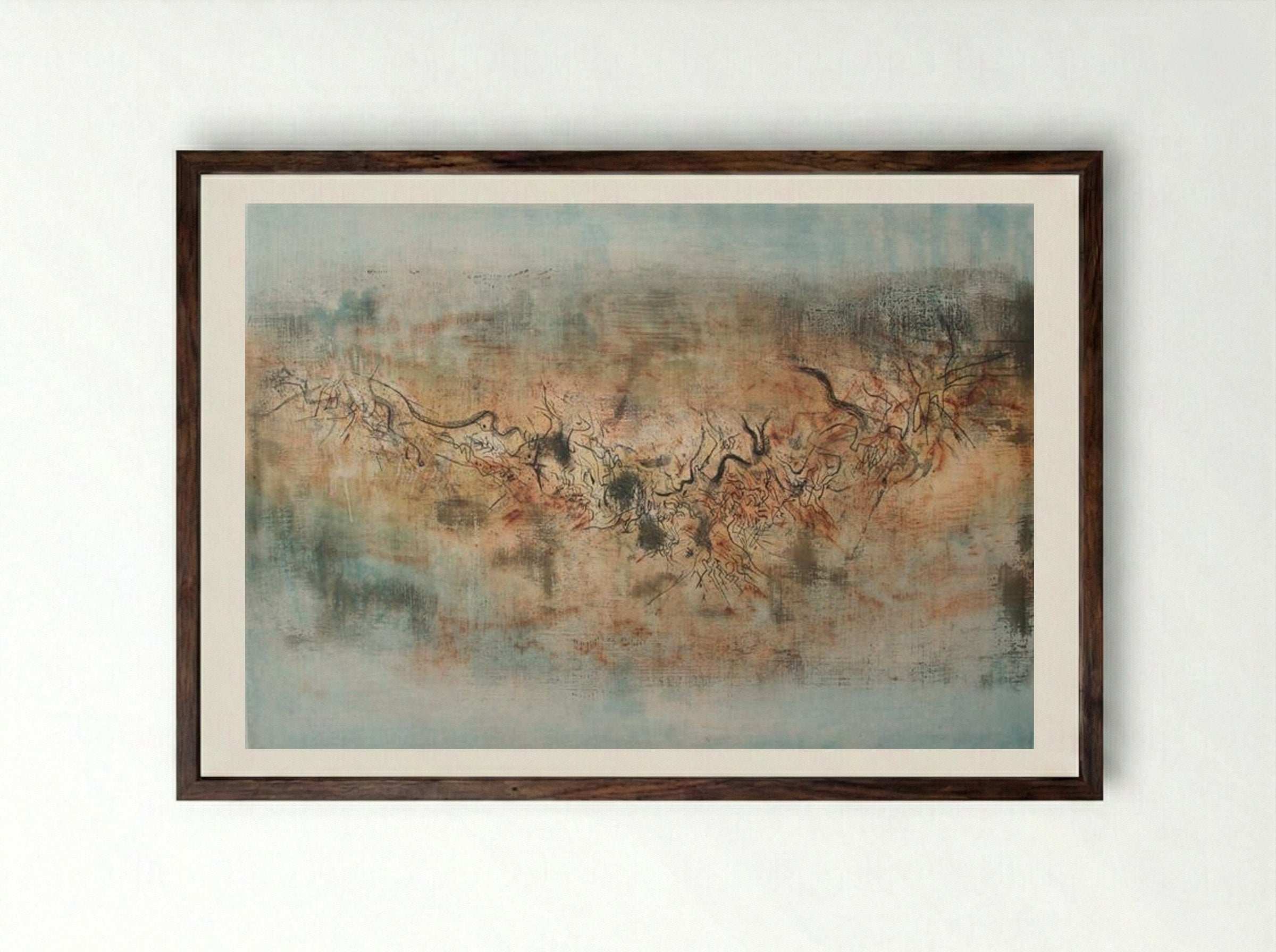 Vent et poussière - Zao Wou-Ki - Framed Print Dark Wood
