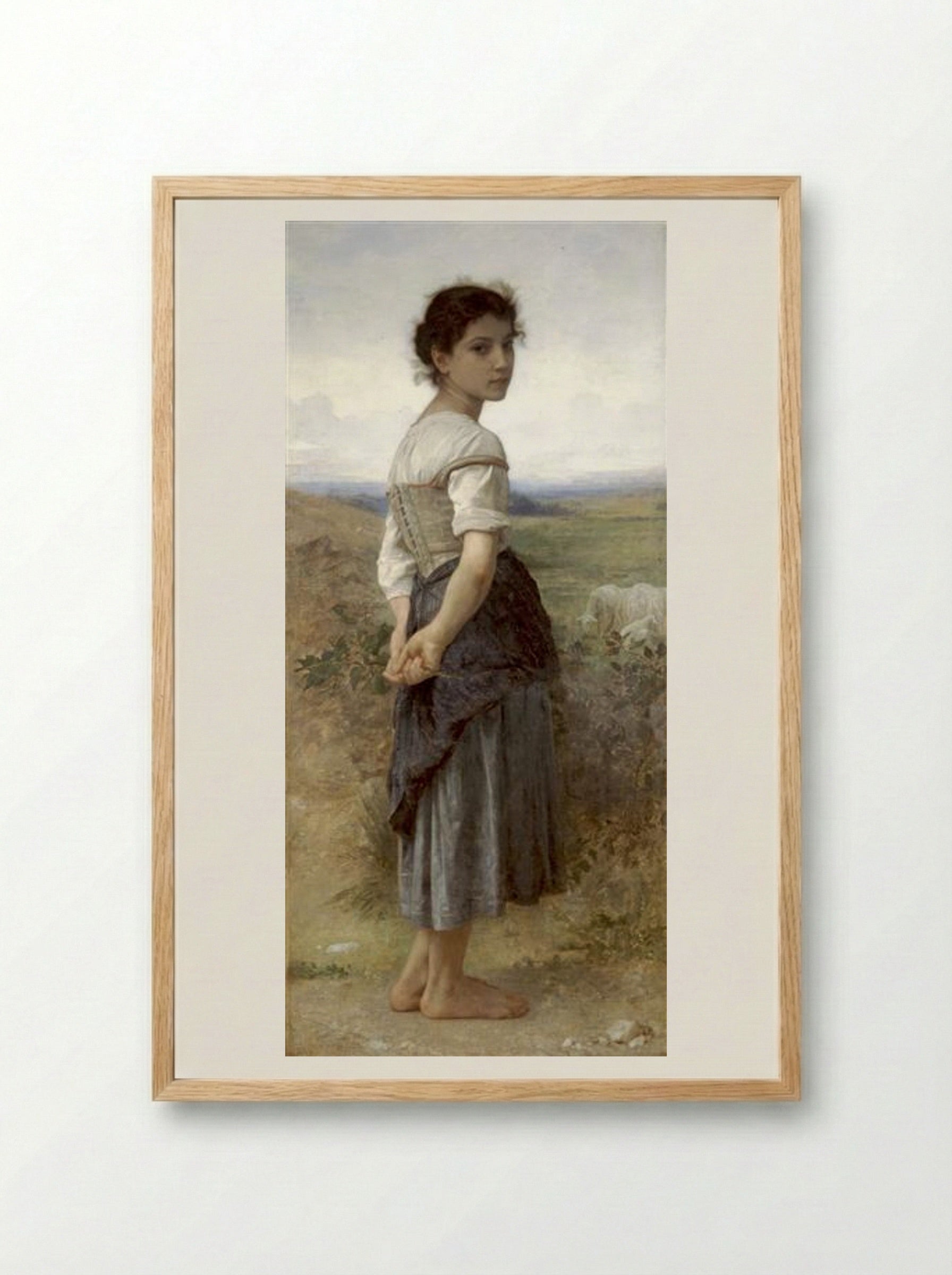 The Young Shepherdess - William-Adolphe Bouguereau - Framed Print Wood