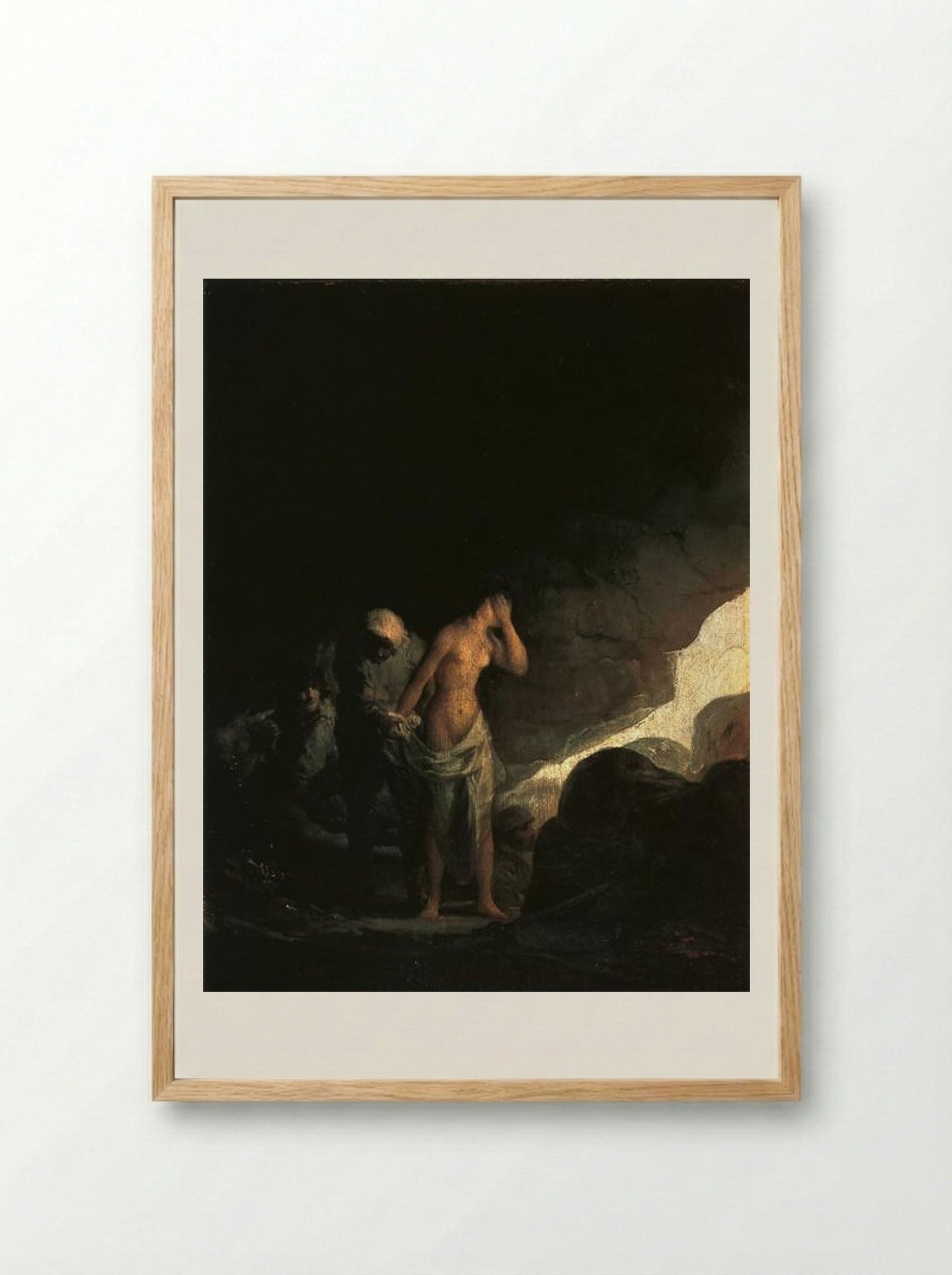 Brigand Stripping a Woman - Francisco Goya - Framed Print Wood