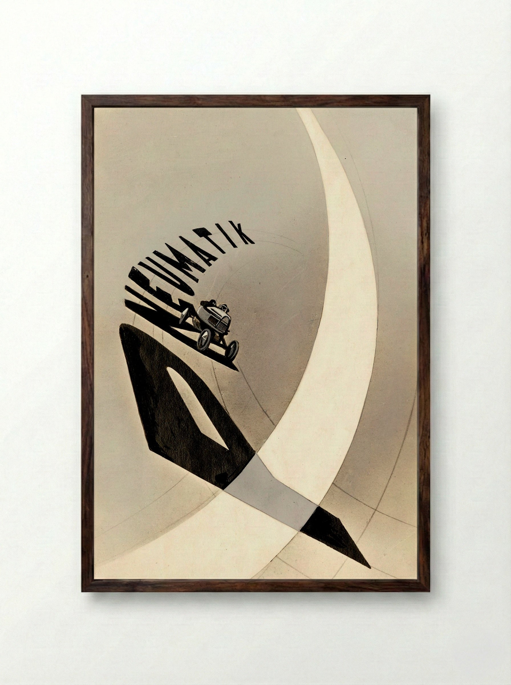 Pneumatik - László Moholy-Nagy - Framed Print Dark Wood