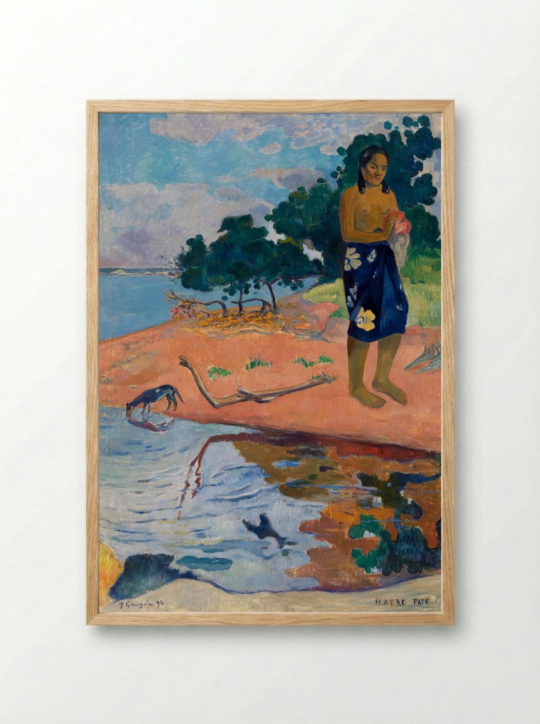 Haere Pape (Water is Sacred) - Paul Gauguin - Framed Print Wood