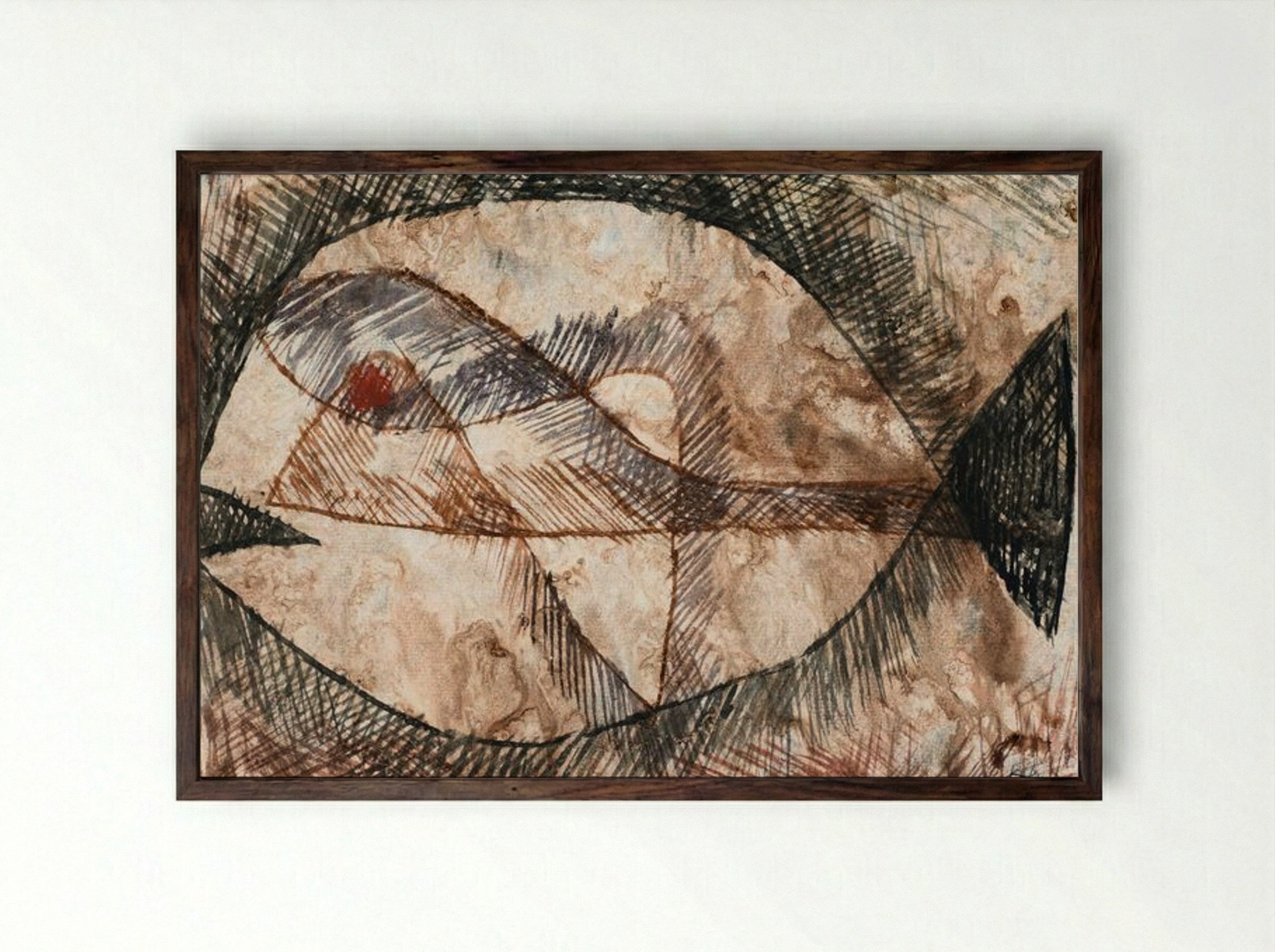 Fisch - Paul Klee - Framed Print Dark Wood