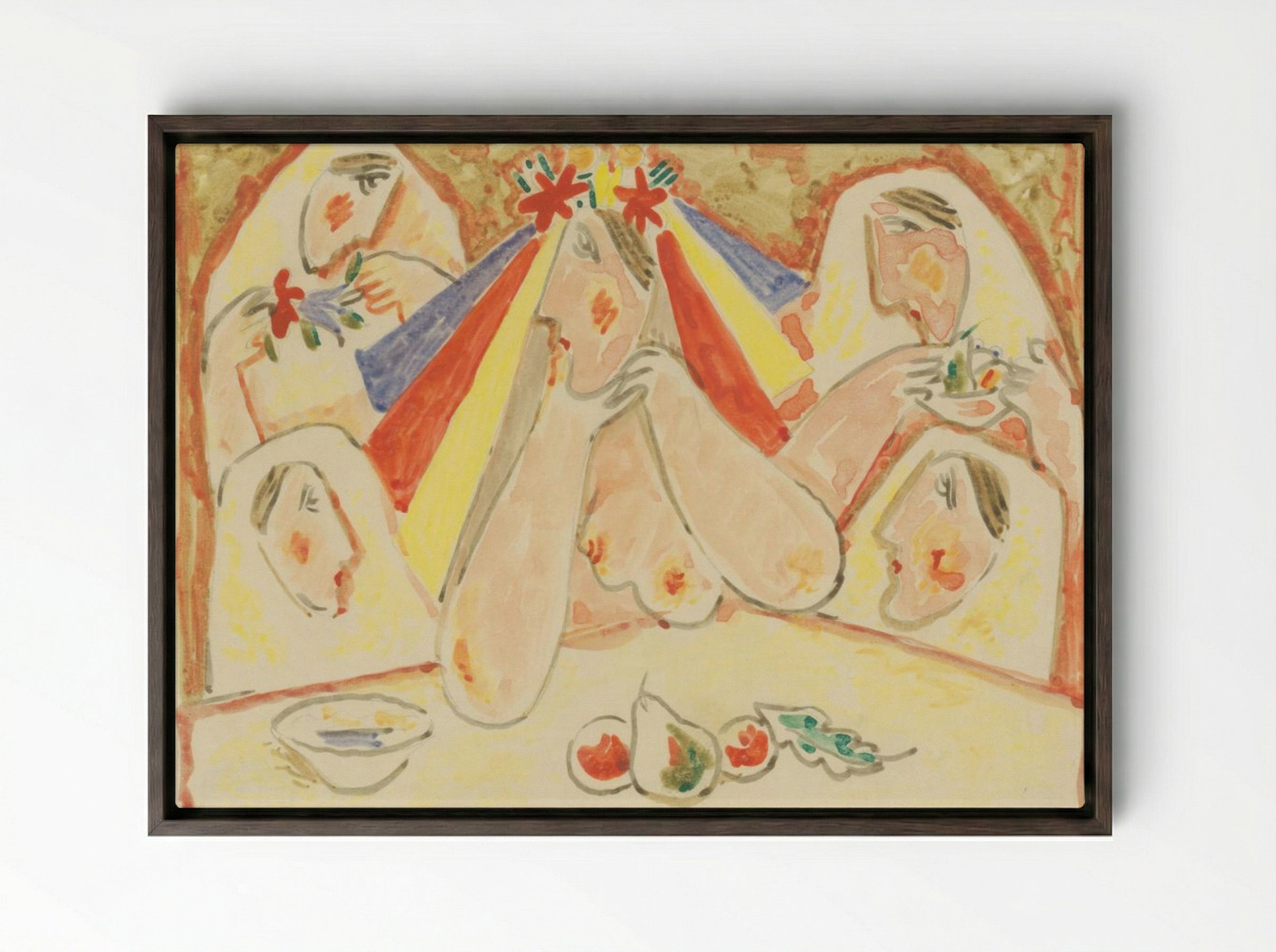 Bride Among Bridesmaids - Mikuláš Galanda - Framed Canvas Dark Wood