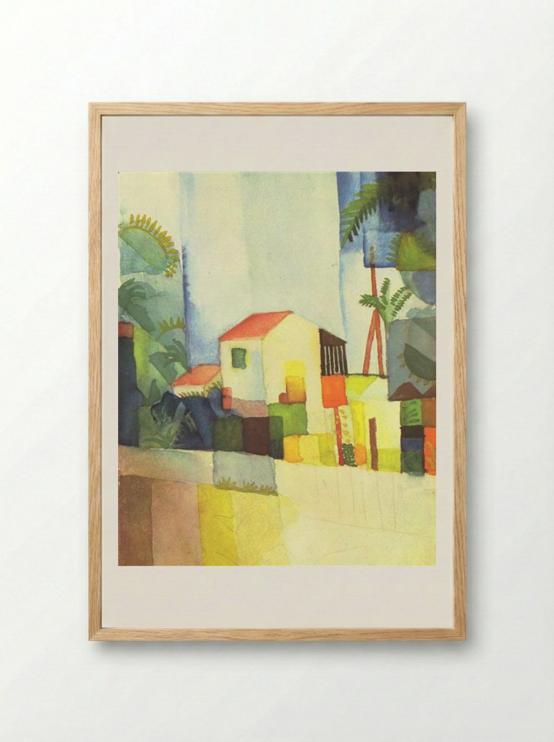 Bright House - August Macke - Framed Print Wood