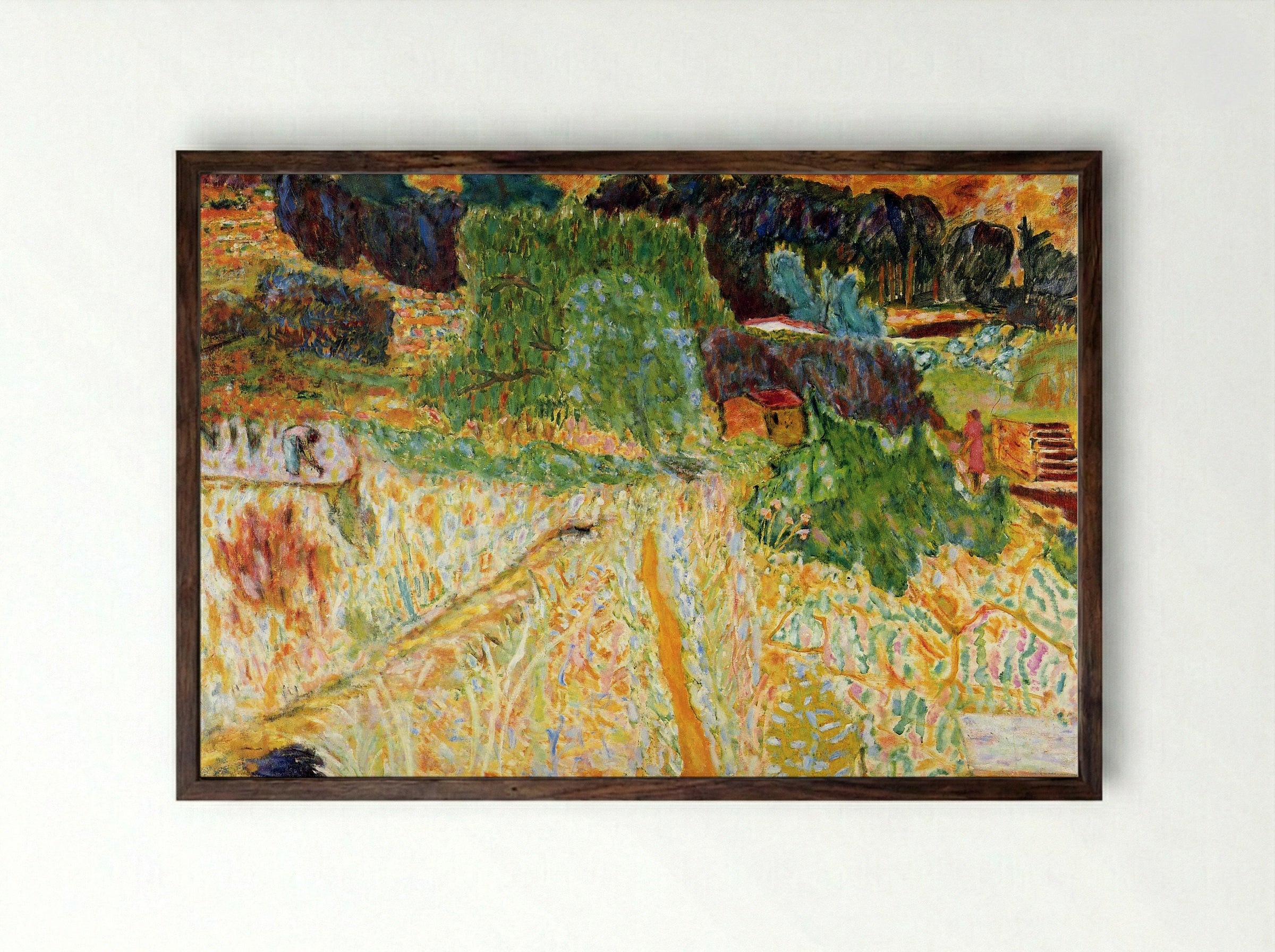 View from the Artist's Studio, Le Cannet - Pierre Bonnard - Framed Print Dark Wood