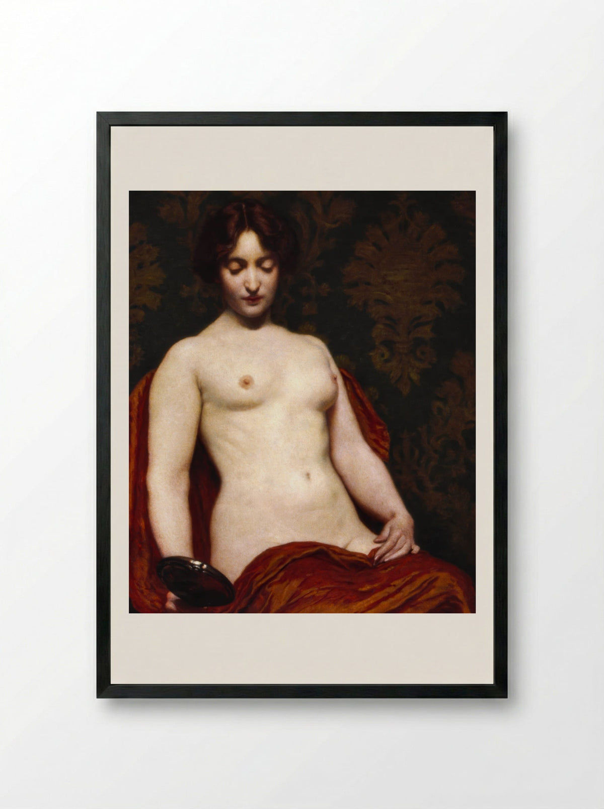 The Silver Hand Glass - Kenyon Cox - Framed Print Black
