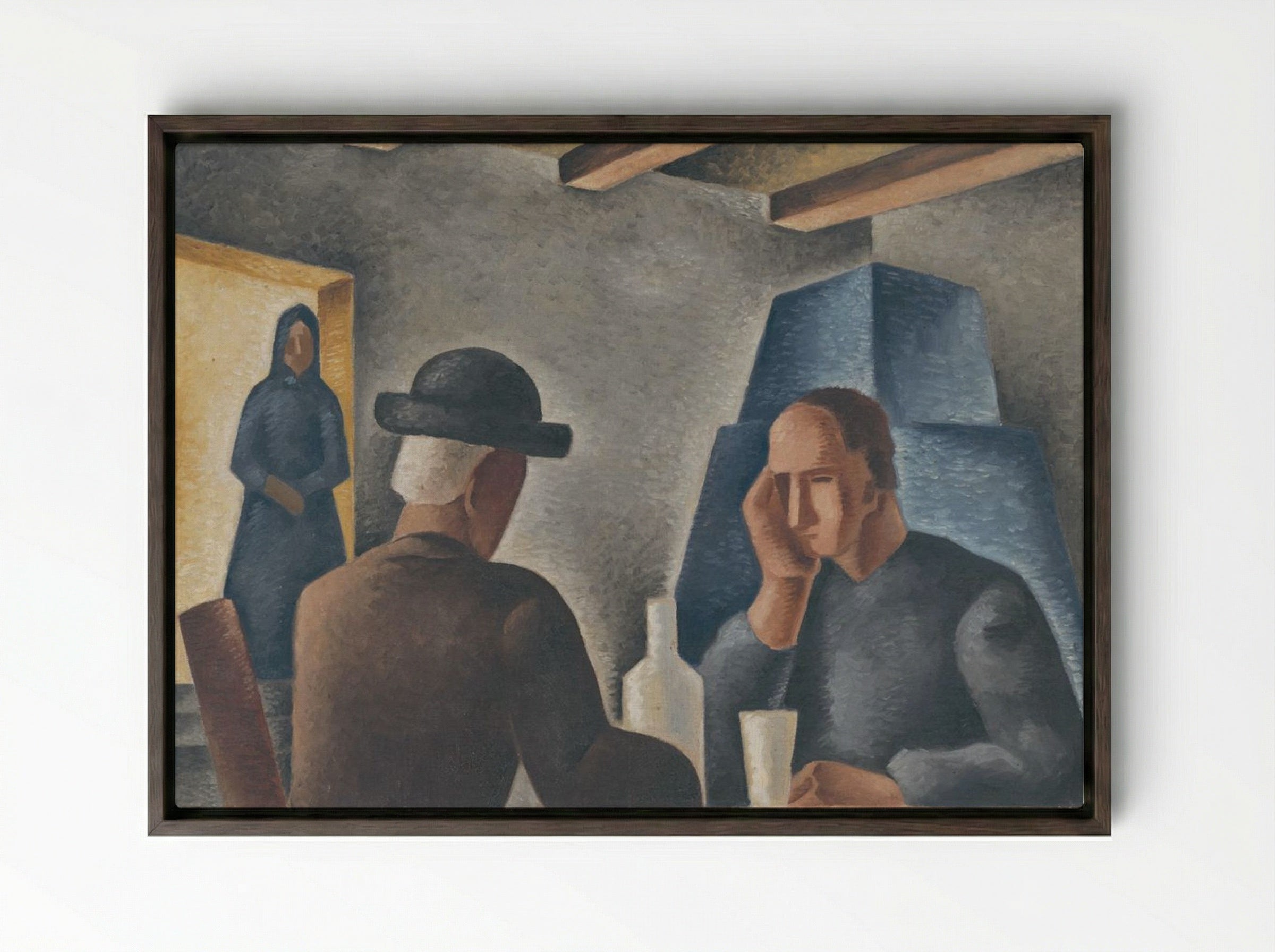 In an Inn - Mikuláš Galanda - Framed Canvas Dark Wood