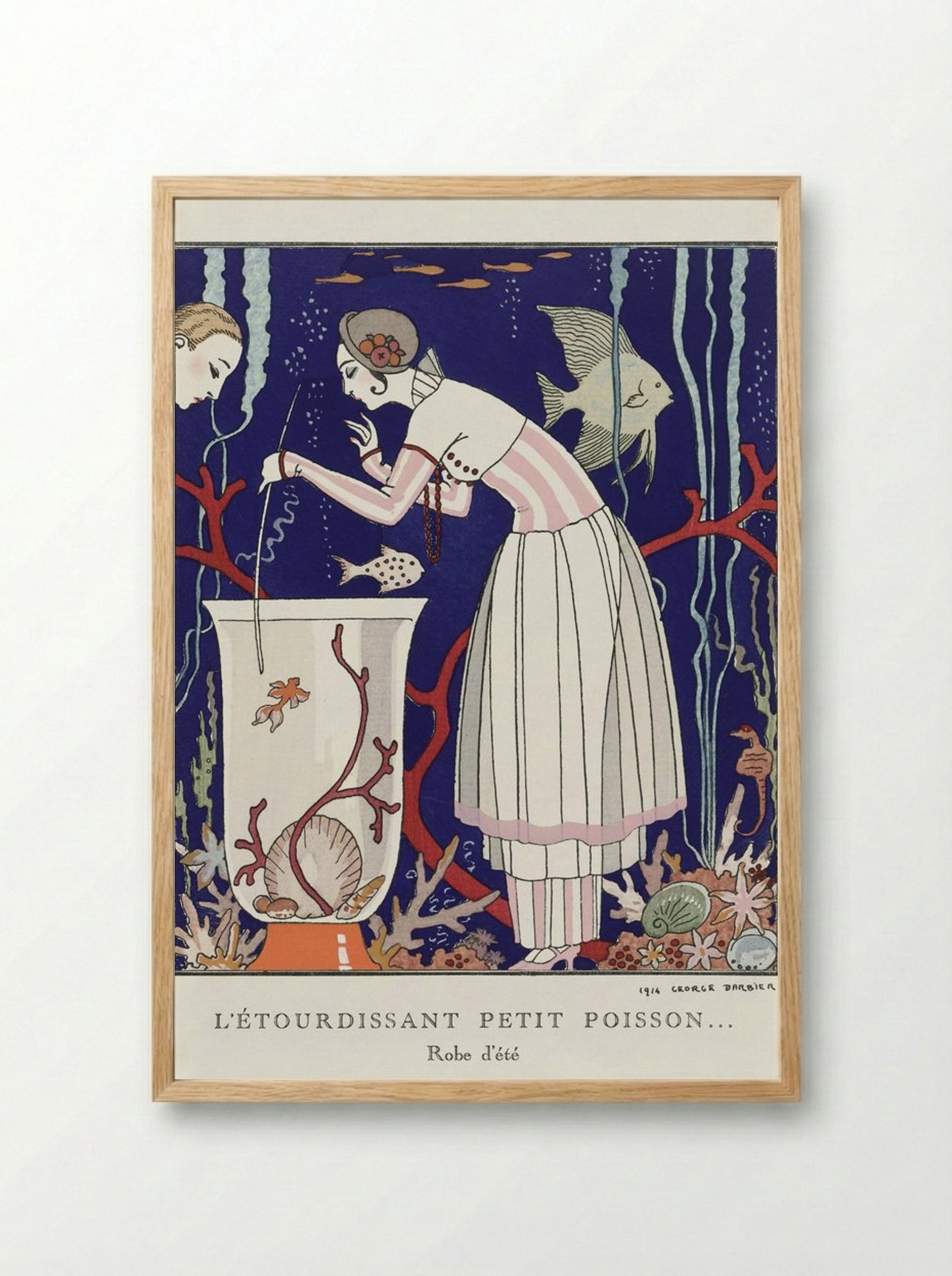 L'Étourdissant Petit Poisson (Robe d'Été) - George Barbier - Framed Print Wood