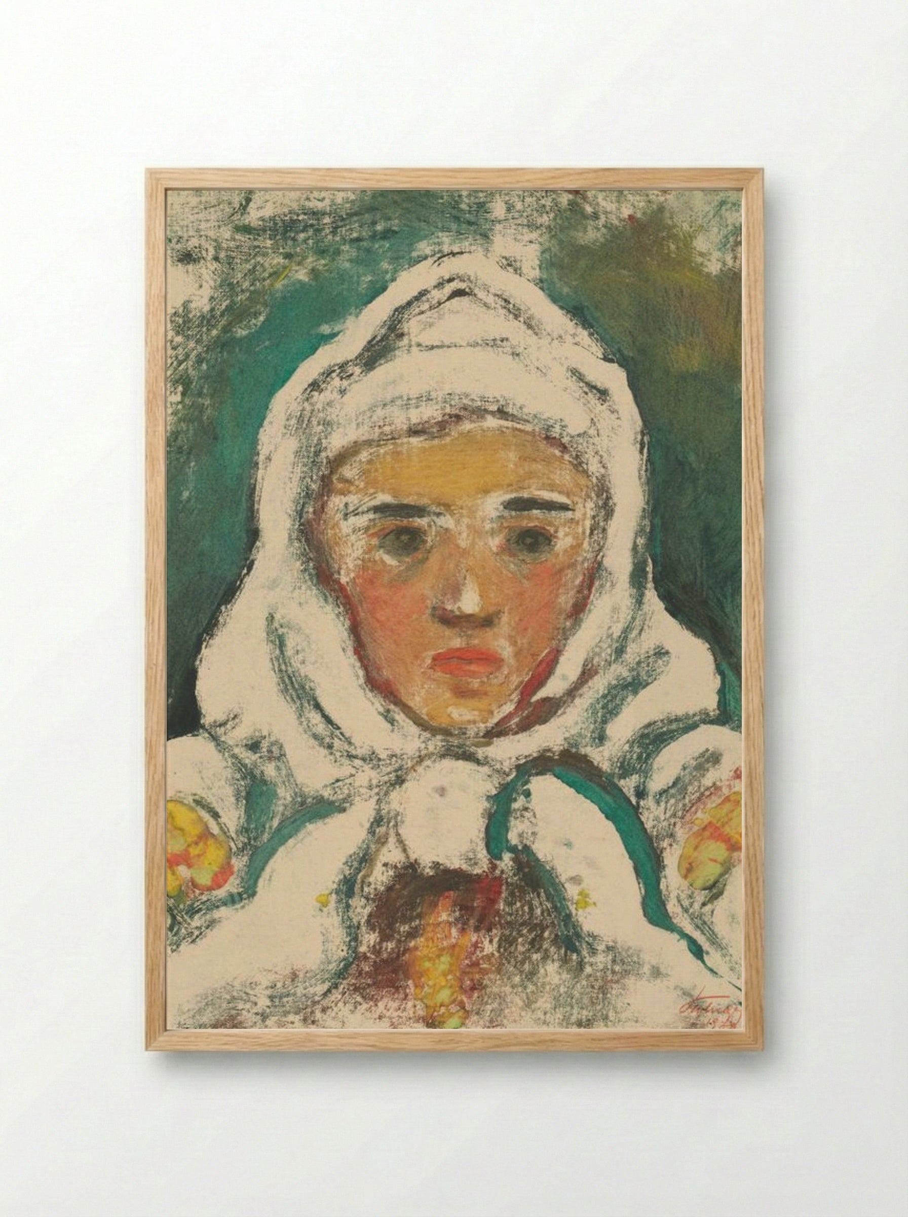 The Head of a Villager - Zolo Palugyay - Framed Print Wood