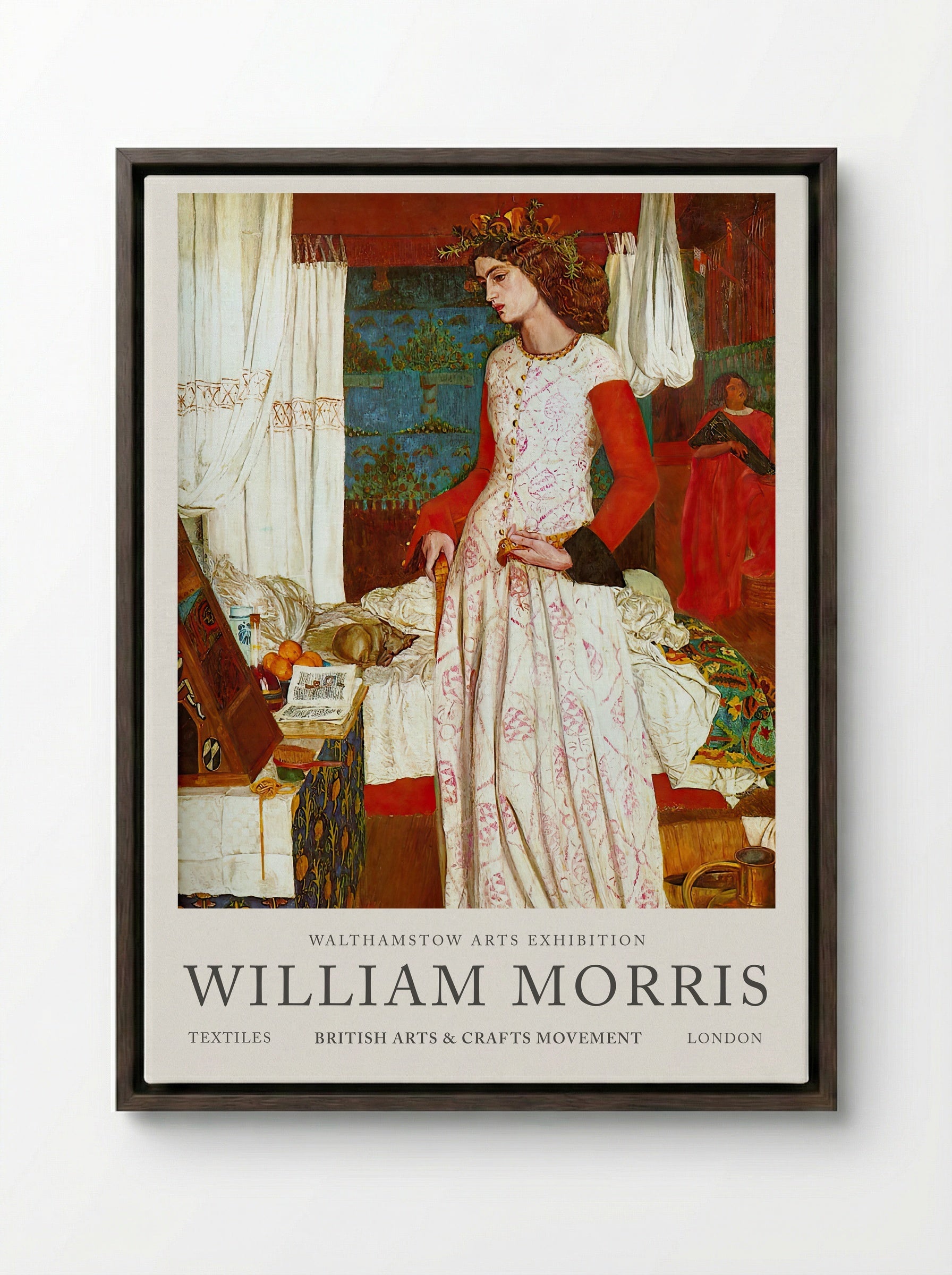 La Belle Iseult - William Morris - Framed Canvas Dark Wood