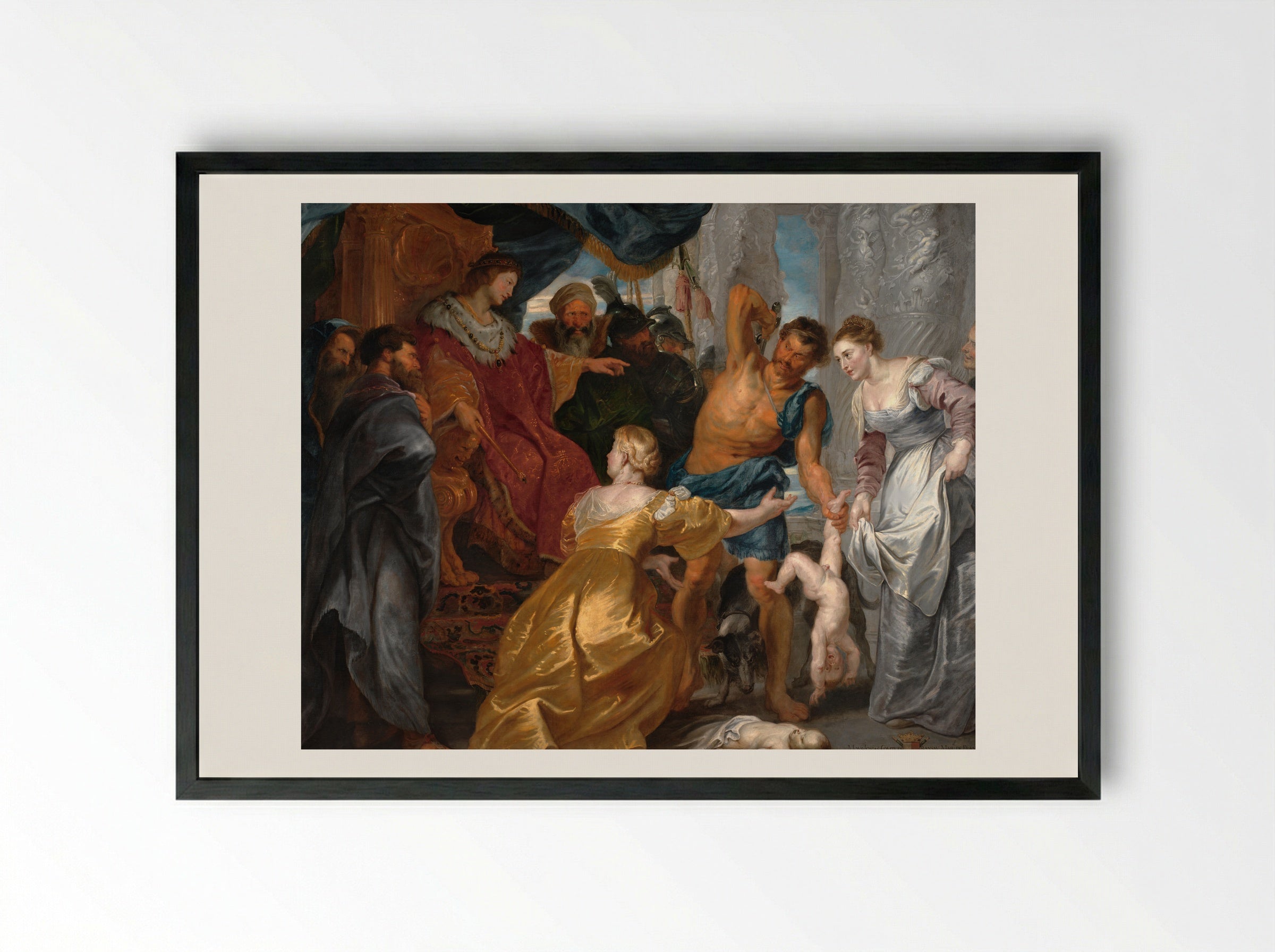 The Judgement of Solomon - Peter Paul Rubens - Framed Print Black