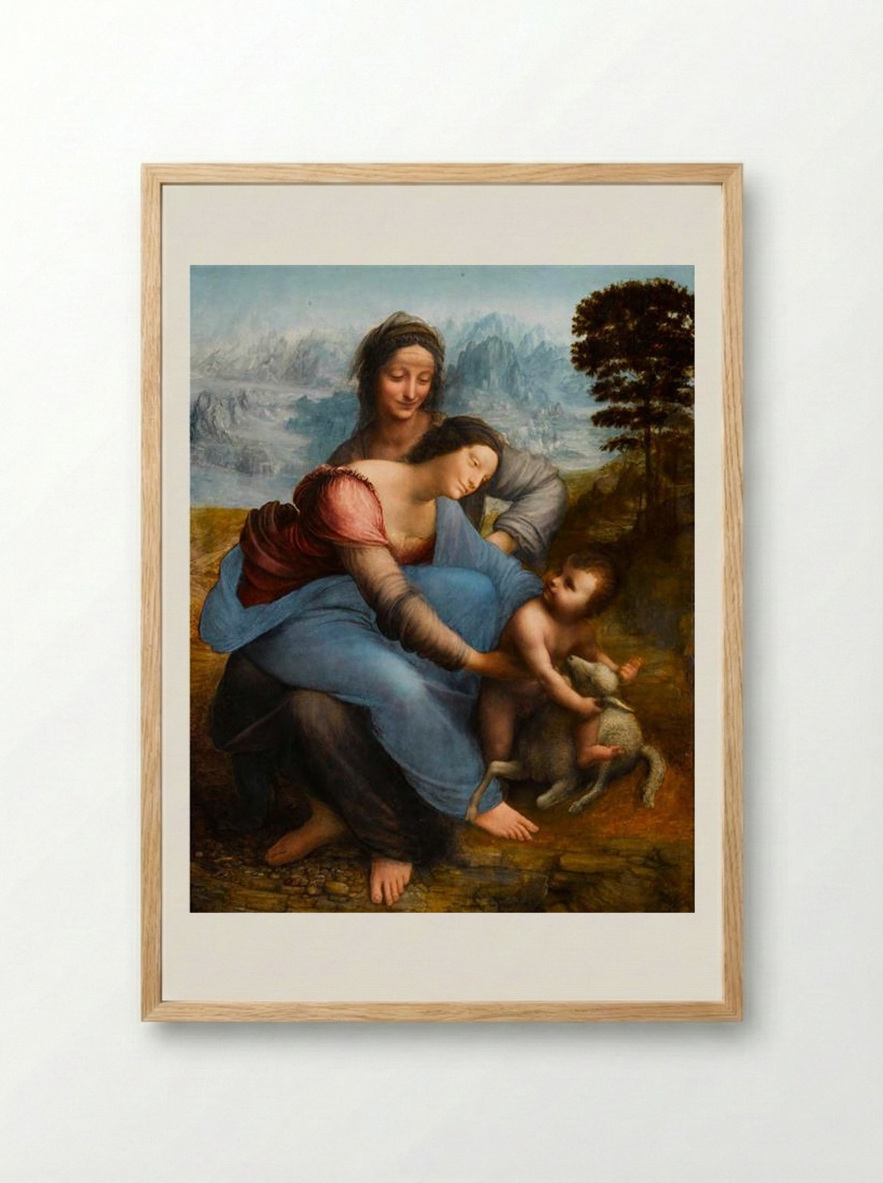 The Virgin and Child with Saint Anne - Leonardo da Vinci - Framed Print Wood