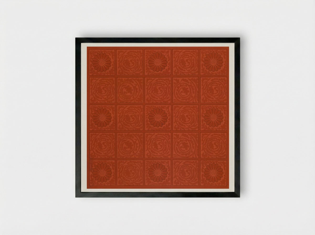Diaper Pattern - William Morris - Framed Print Black