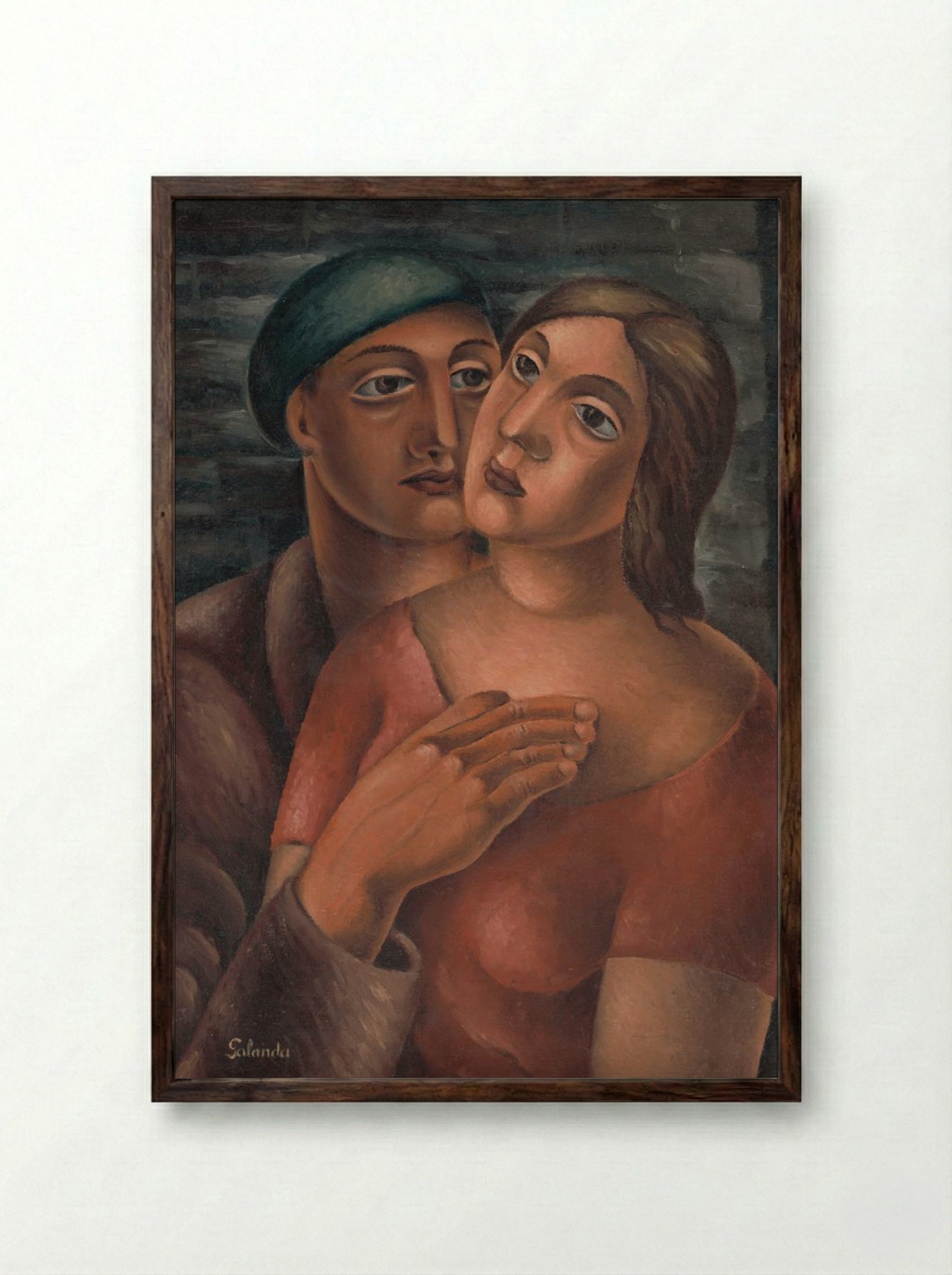Lovers - Mikuláš Galanda - Framed Print Dark Wood