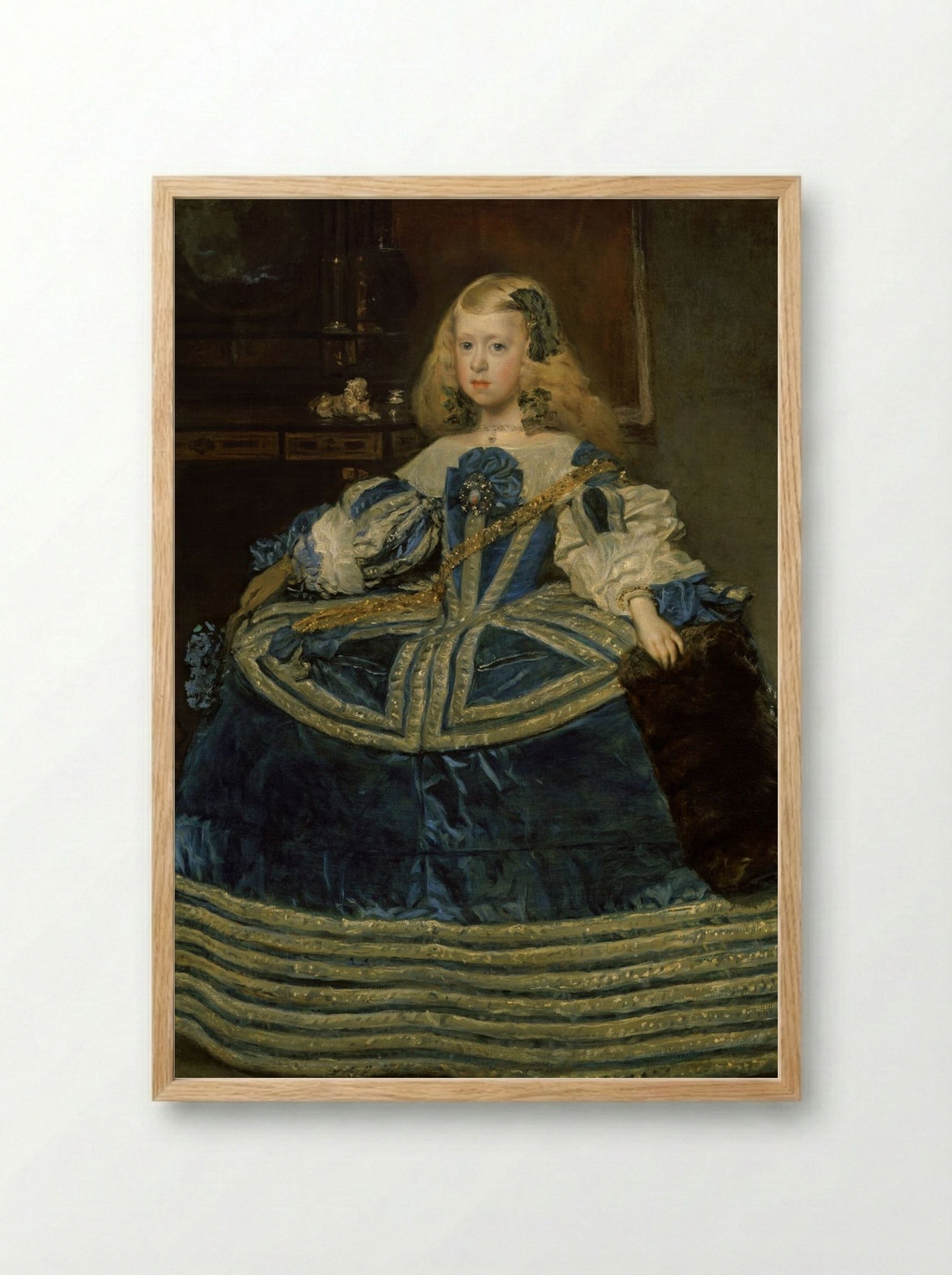 Infanta Margarita Teresa in a Blue Dress - Diego Velázquez - Framed Print Wood