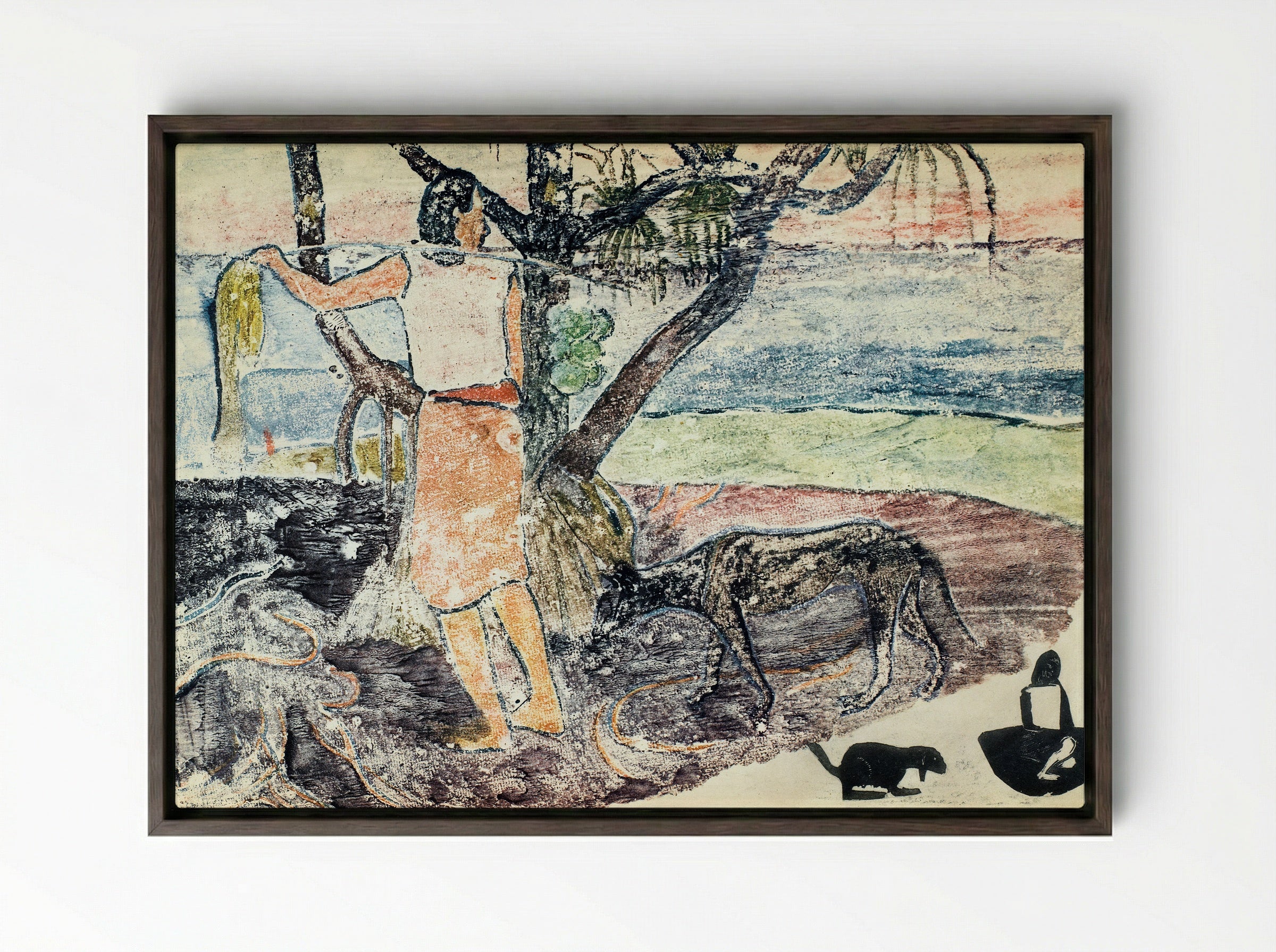 Noa Noa (Voyage de Tahiti) - Paul Gauguin - Framed Canvas Dark Wood