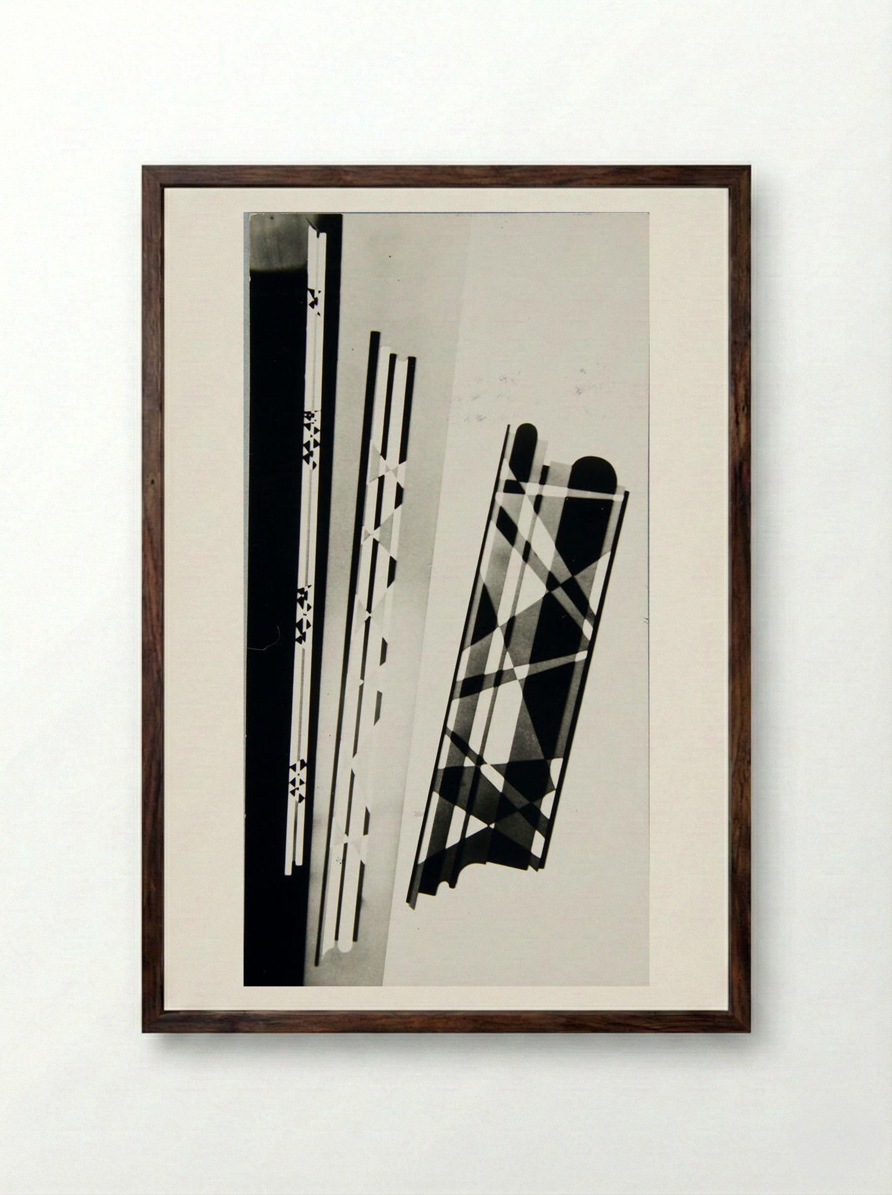 Photographs of Fourteen Glass Paintings; Sandblast Technique - Josef Albers - Framed Print Dark Wood