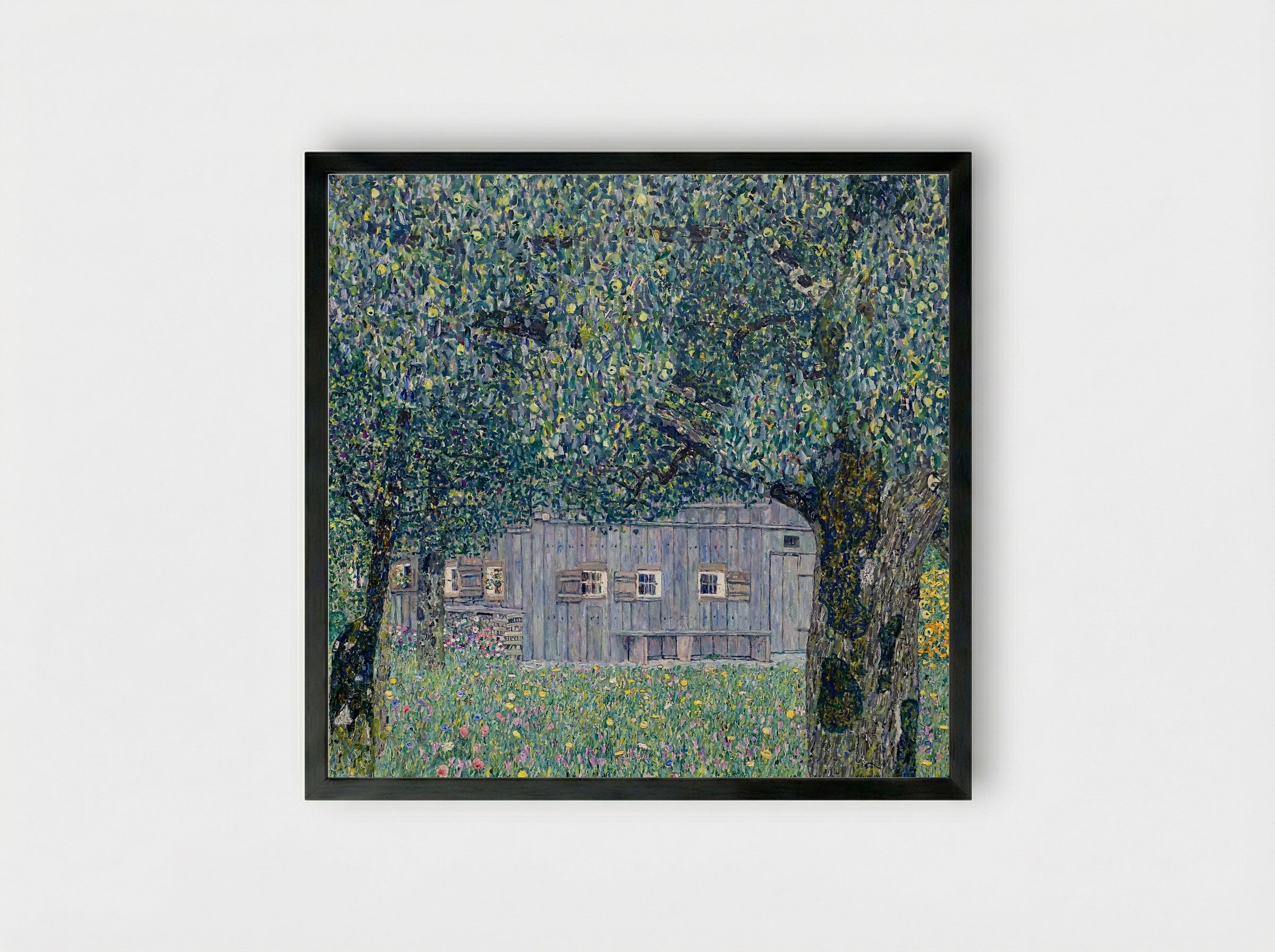 Farmhouse in Upper Austria - Gustav Klimt - Framed Print Black