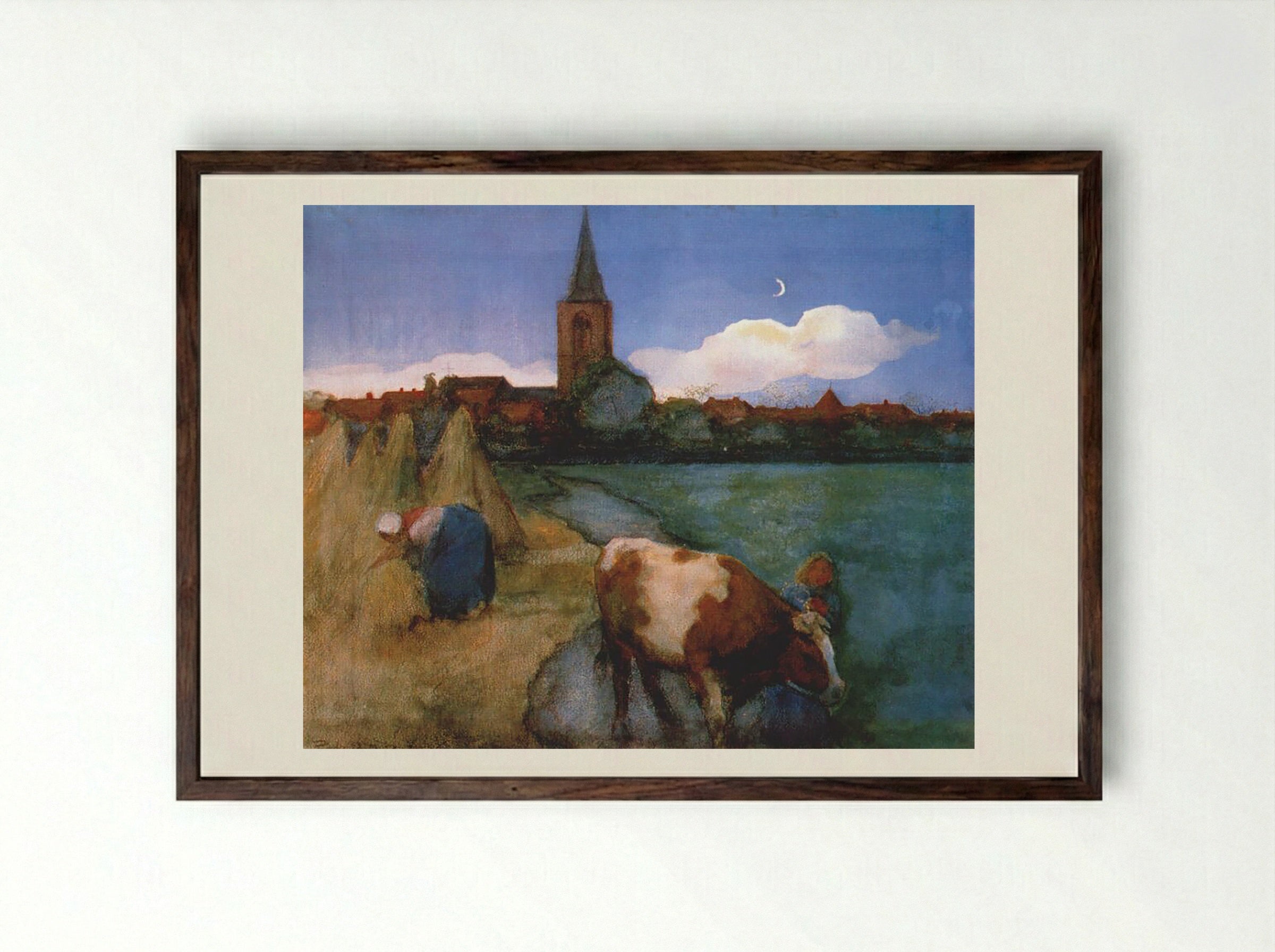 View of Winterswijk - Piet Mondrian - Framed Print Dark Wood