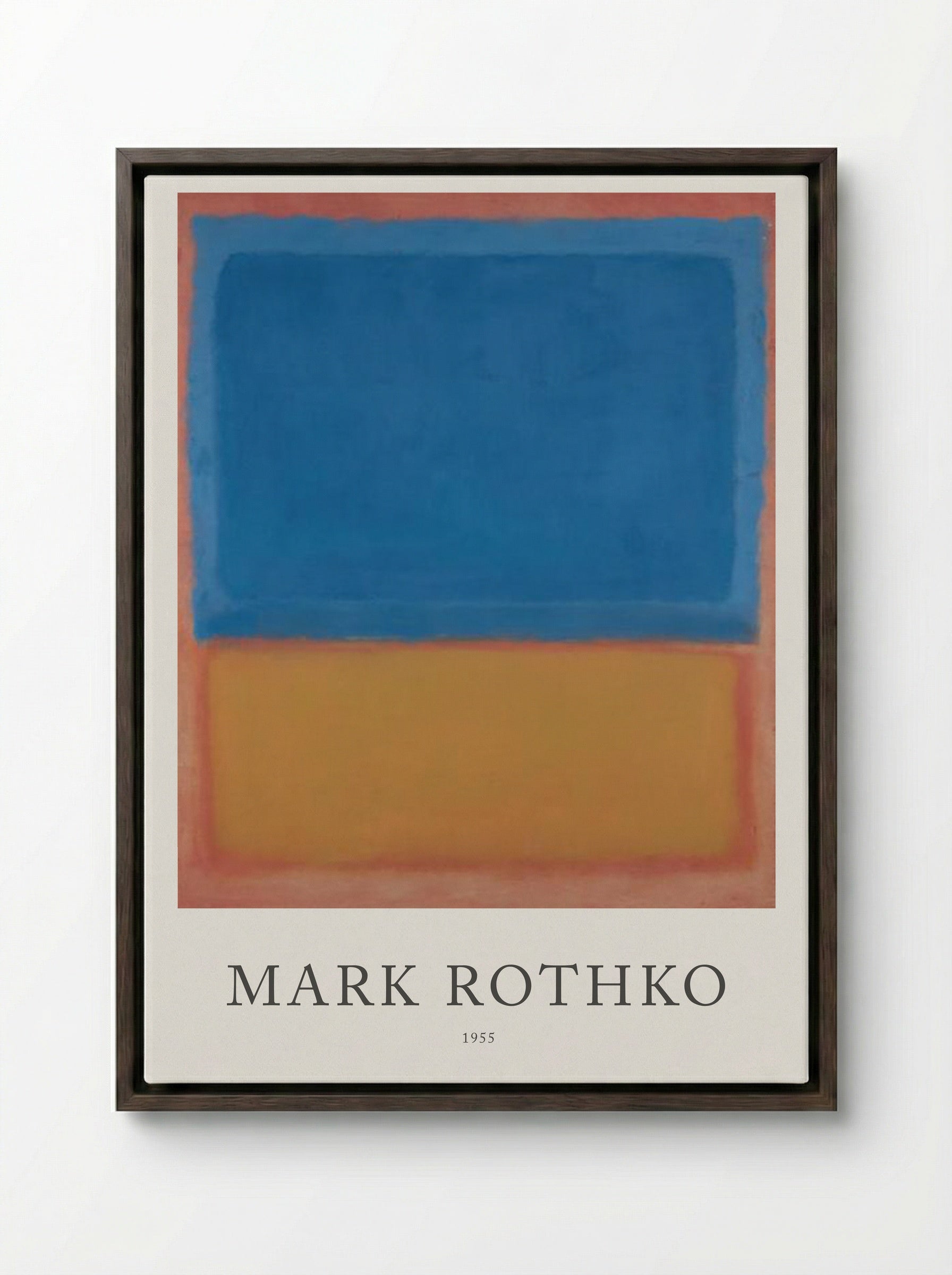 Untitled (Blue and Yellow Rectangles) - Mark Rothko - Framed Canvas Dark Wood