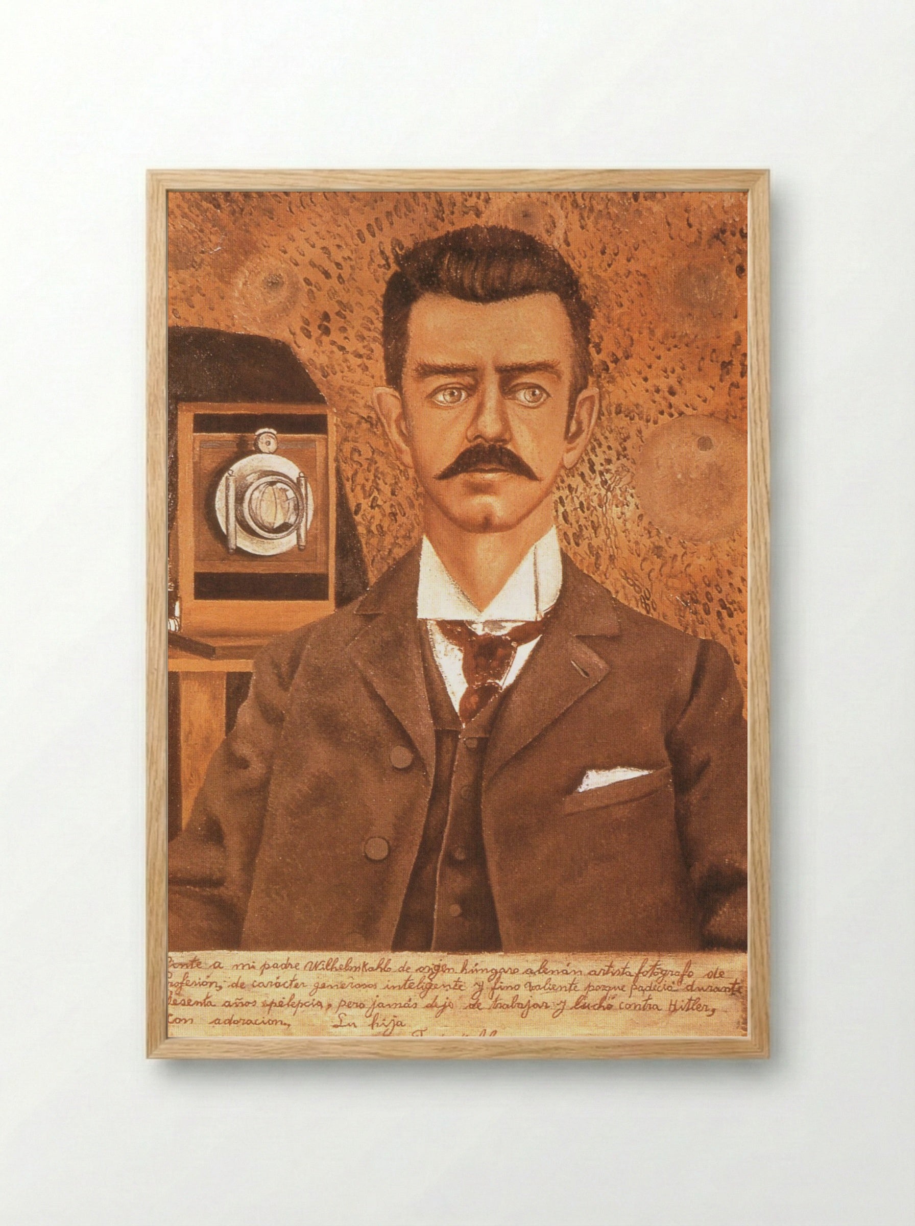 Portrait of My Father, Wilhelm Kahlo - Frida Kahlo - Framed Print Wood