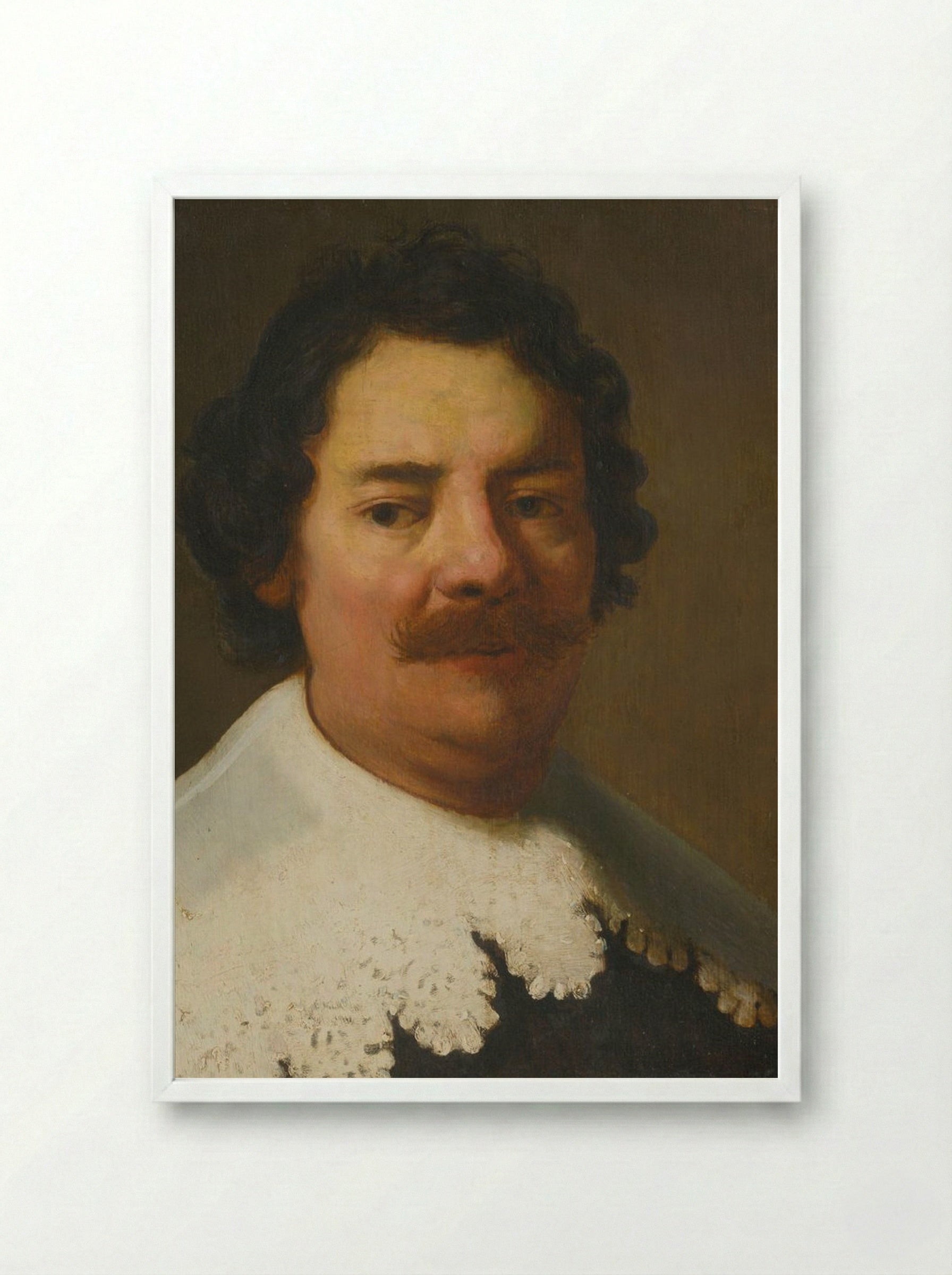 Portrait of Willem Burchgraeff - Bartholomeus van der Helst - Framed Print White