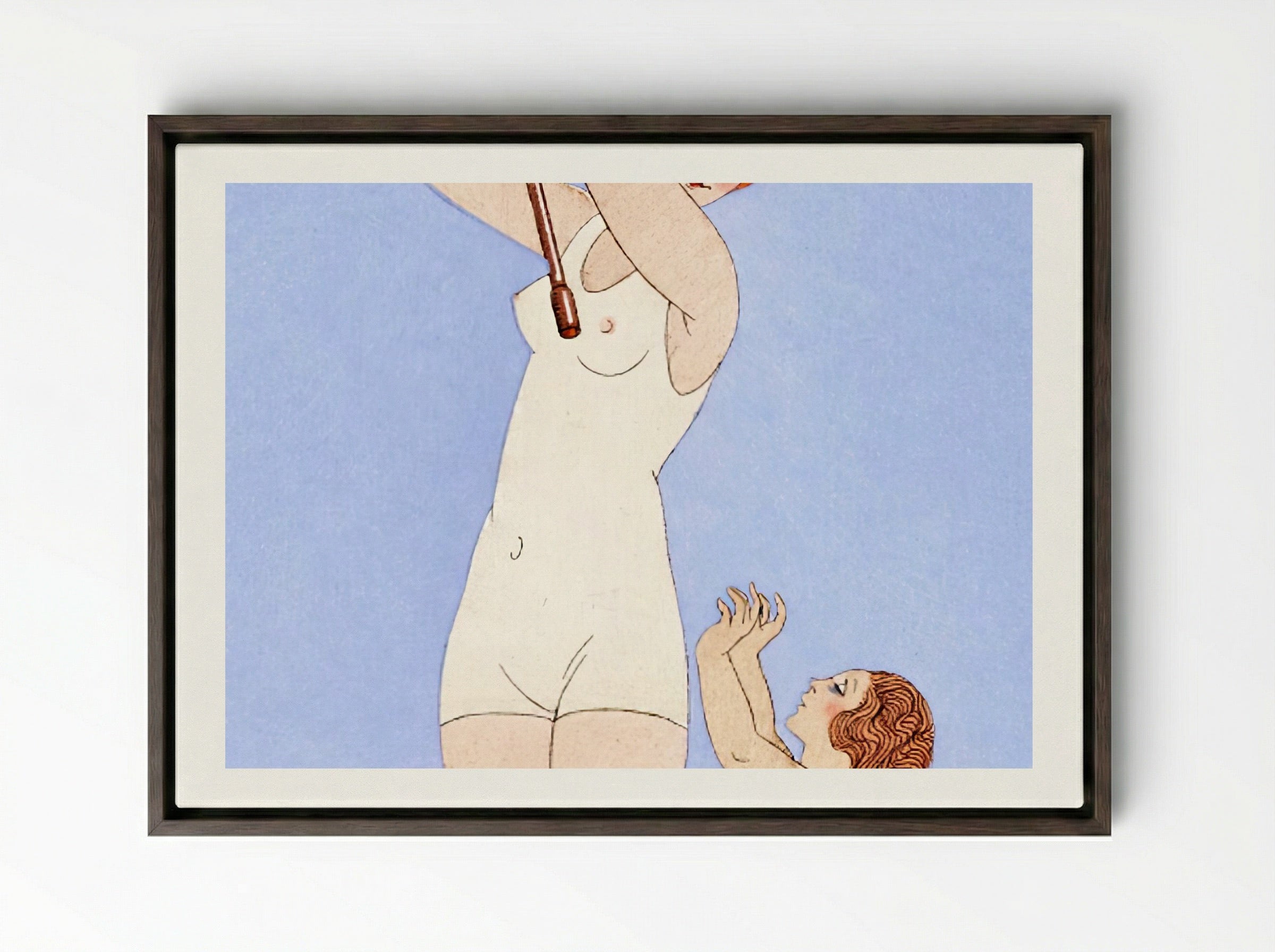 Au Lido, Plate no. 14 - George Barbier - Framed Canvas Dark Wood
