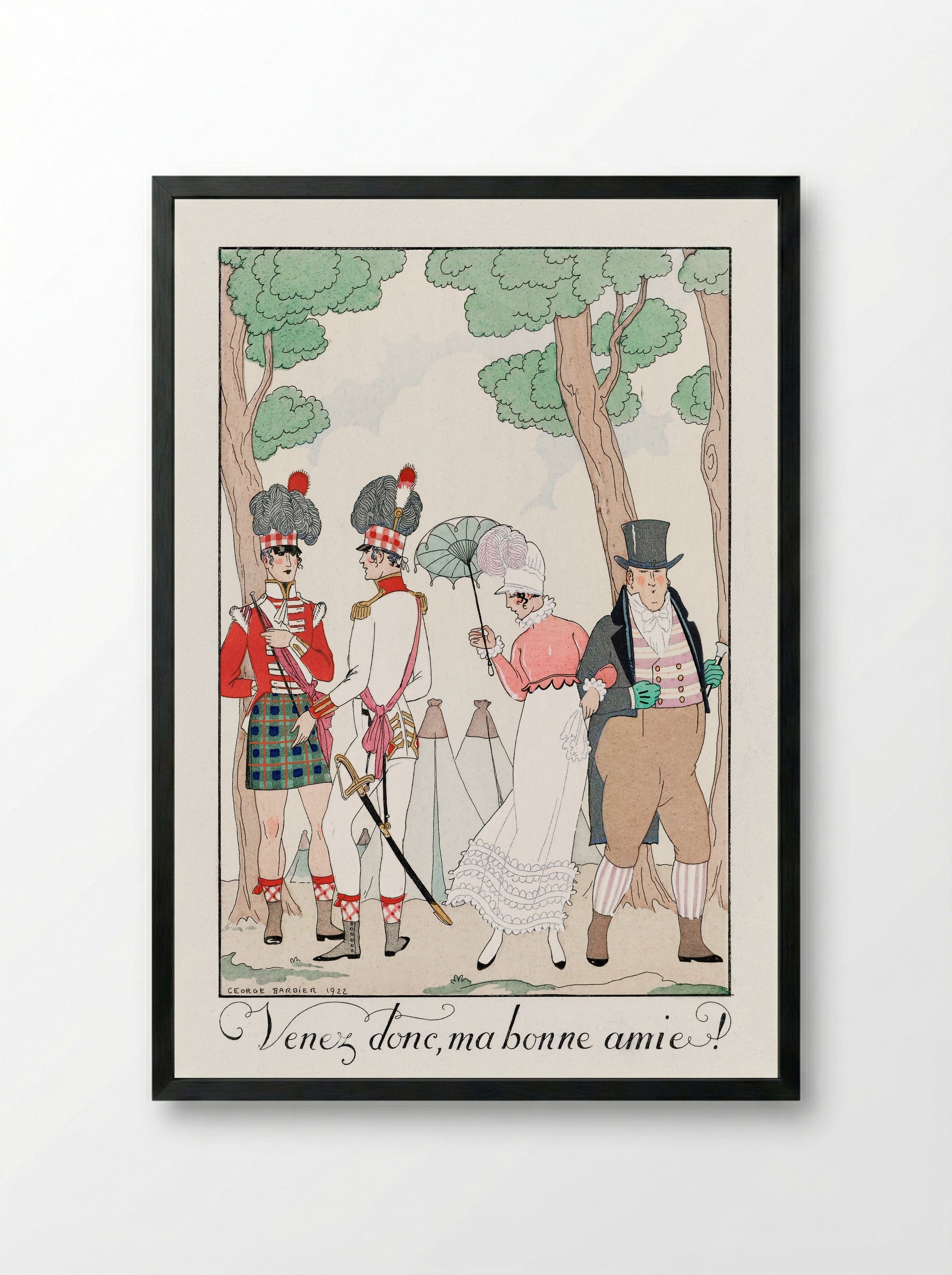 Come on, my good friend! - George Barbier - Framed Print Black
