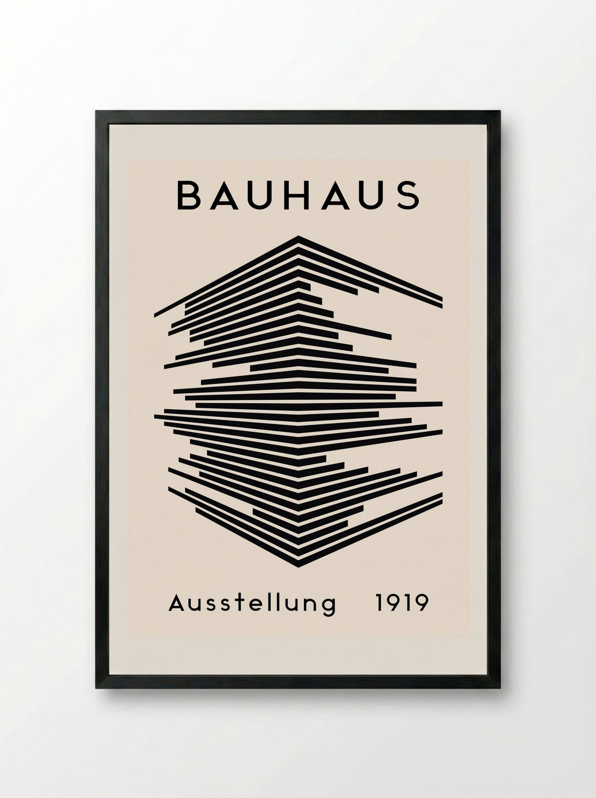 Bauhaus Architectural Lines - Framed Print Black