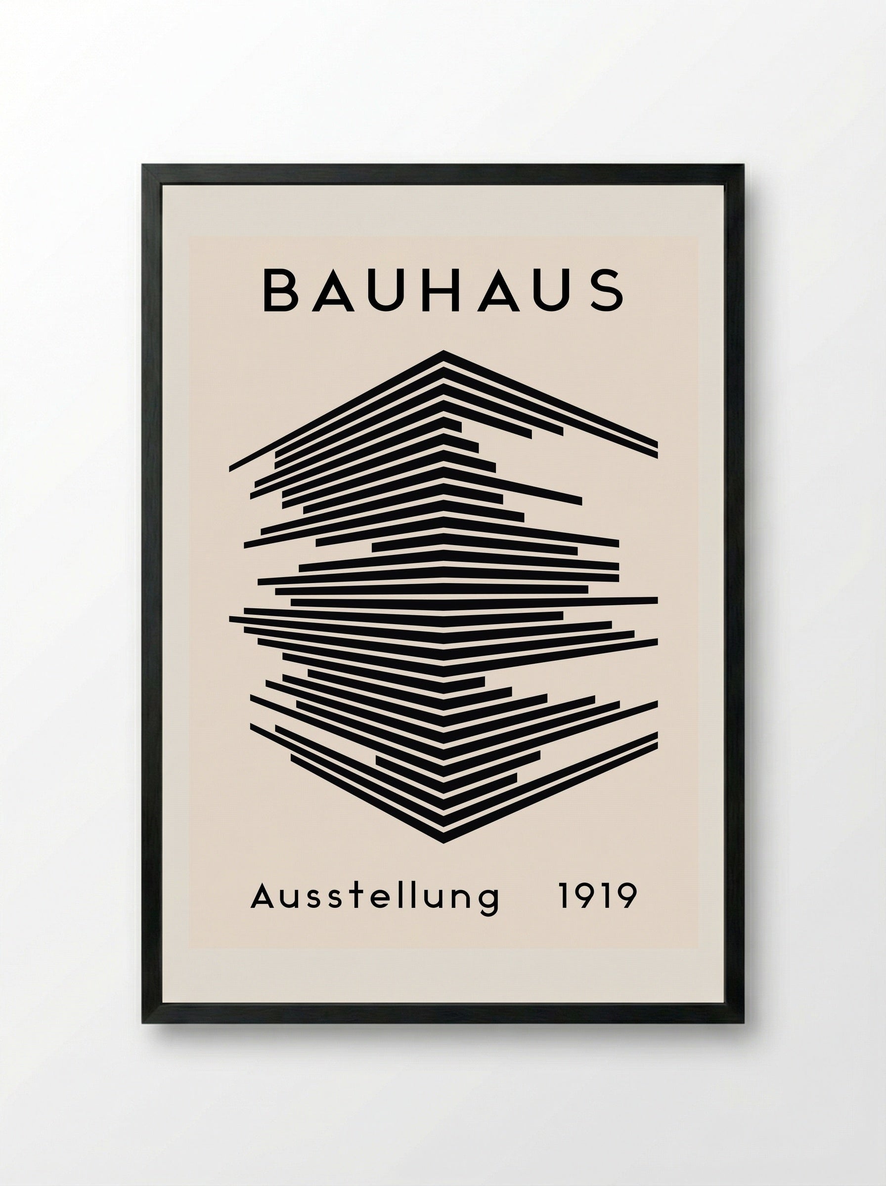 Bauhaus Architectural Lines - Framed Print Black