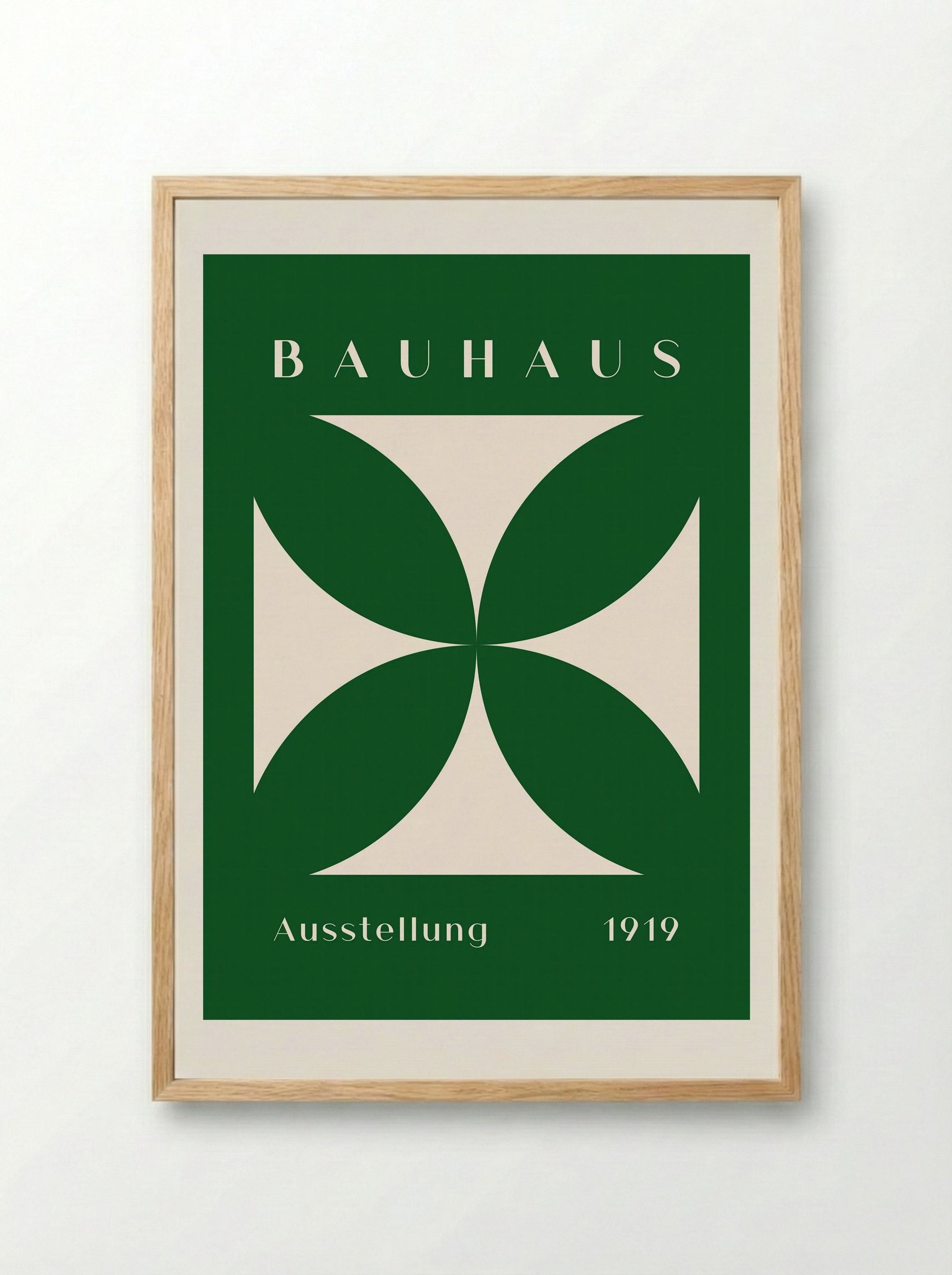 Bauhaus Green Crossform 1919 - Framed Print Wood