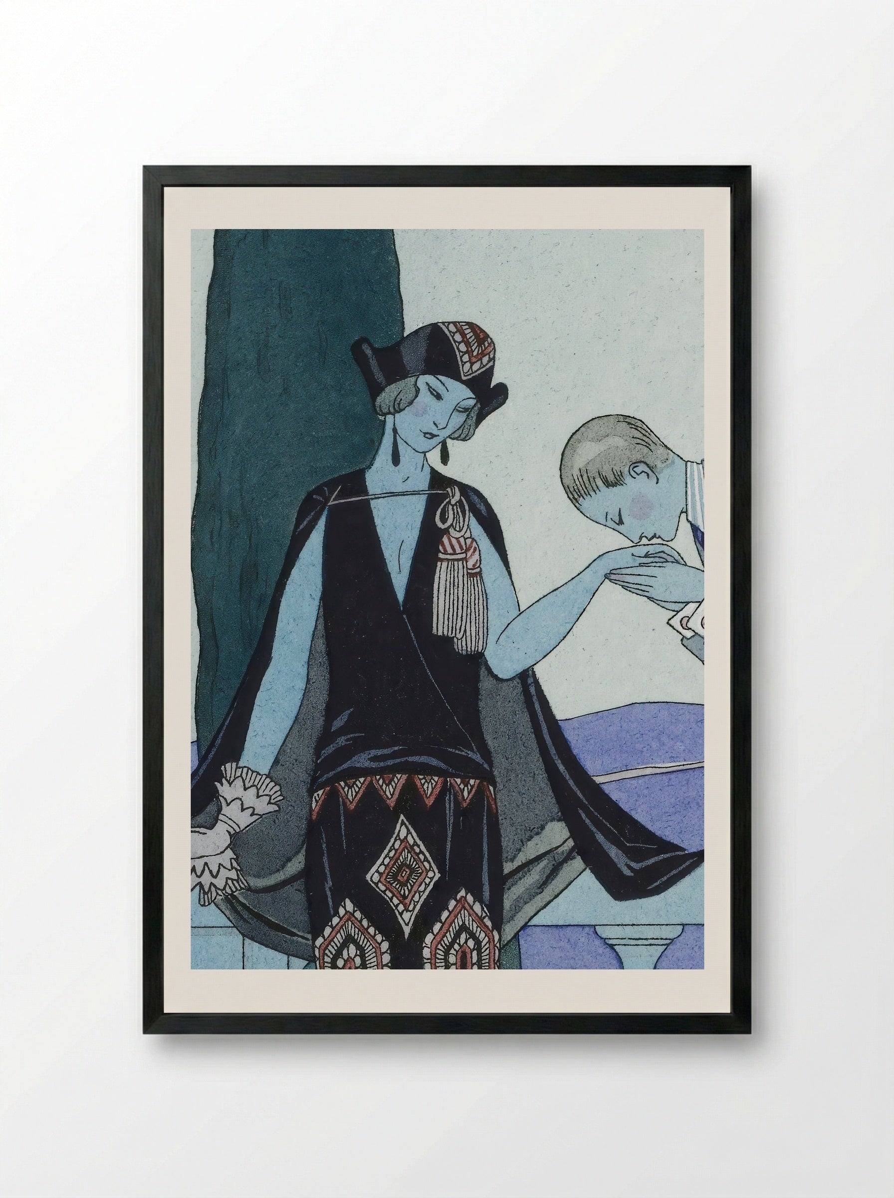 La Villa d'Este - George Barbier - Framed Print Black
