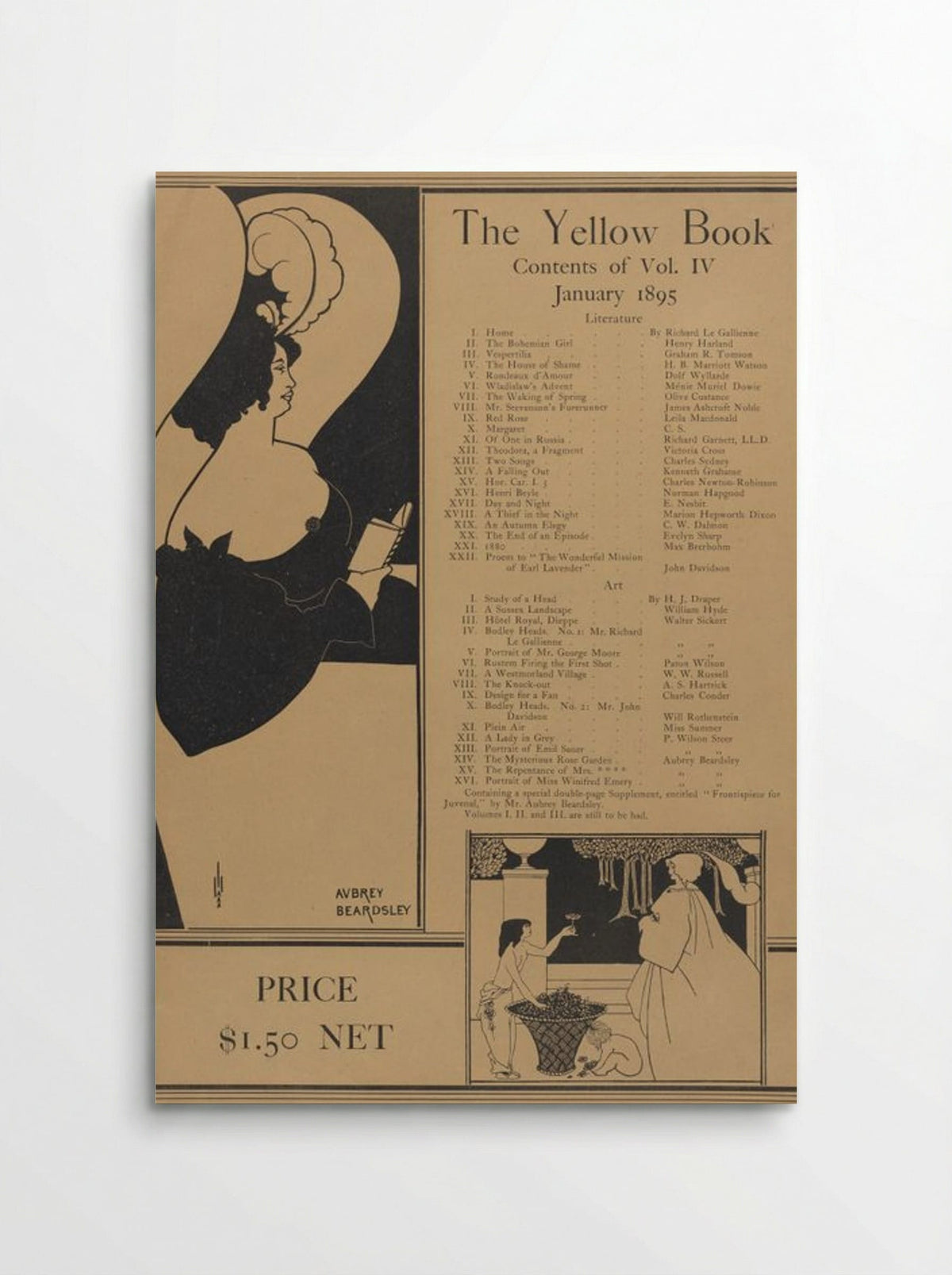 Poster for The Yellow Book, Volume IV - Aubrey Beardsley - Poster