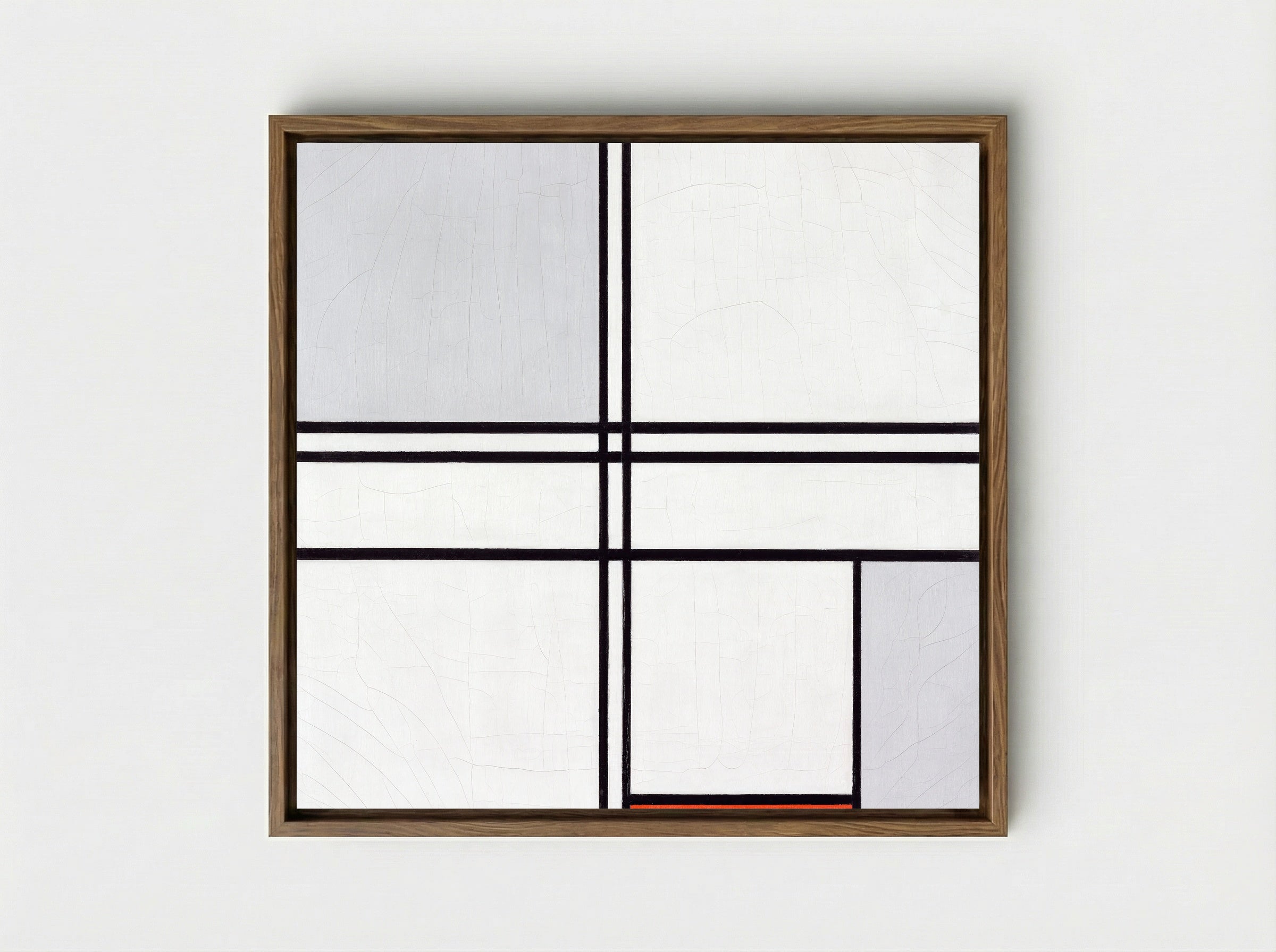 Composition No. 1, Grey-Red - Piet Mondrian - Framed Canvas Wood